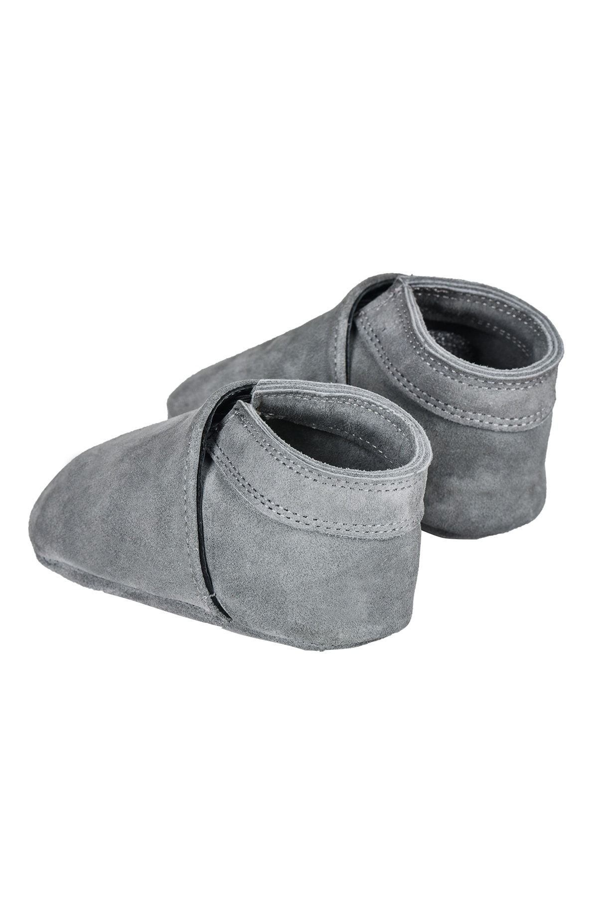 Gri Unisex Bebek Hakiki Deri Patik