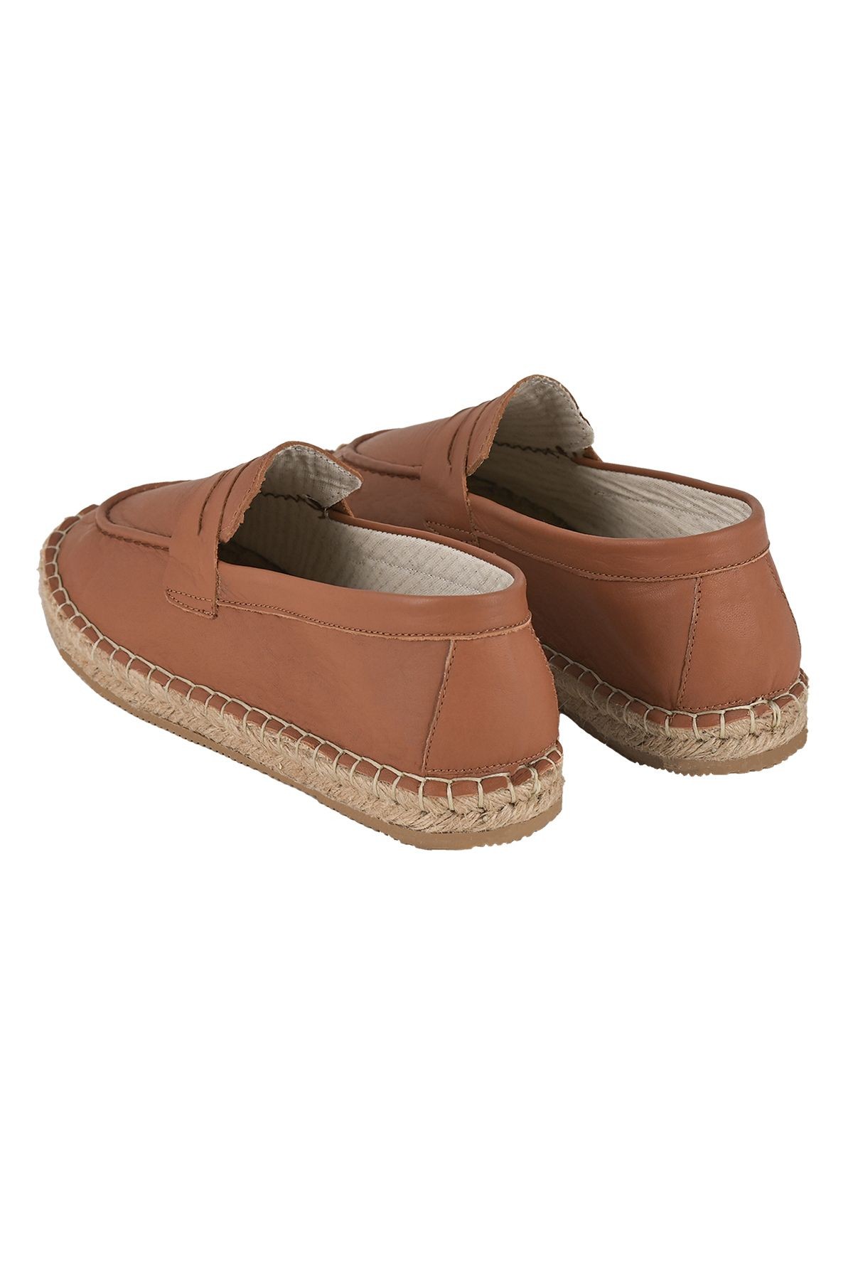 Kadın Taba Hakiki Deri El Yapımı Espadril