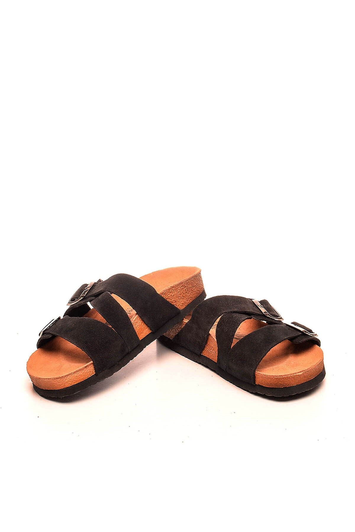 Hakiki Deri Siyah Kadın Terlik