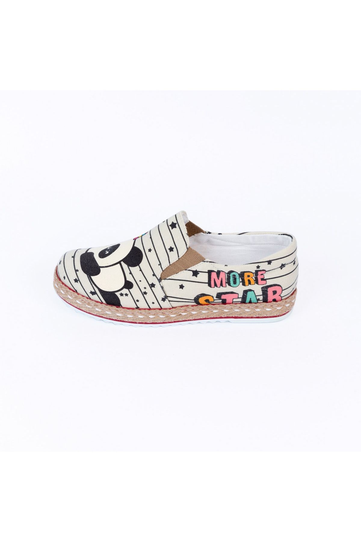 Baskılı Renkli Butterfly Tasarım Keten Kadın Sneaker