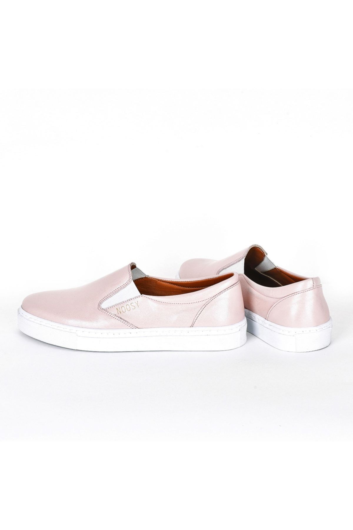 Hakiki Deri Açık Pudra Kadın Sneaker