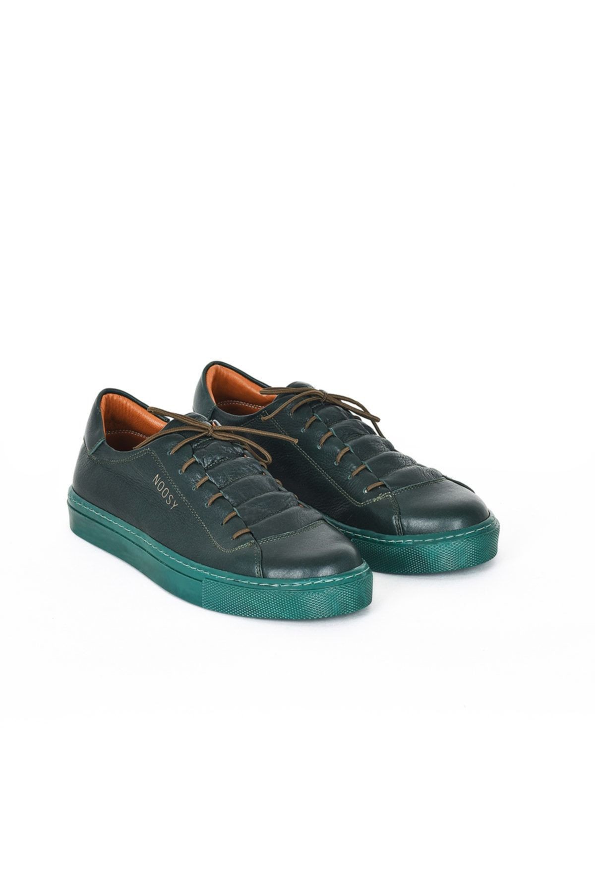 Yeni Hakiki Deri Yeşil Kadın Sneaker  890799