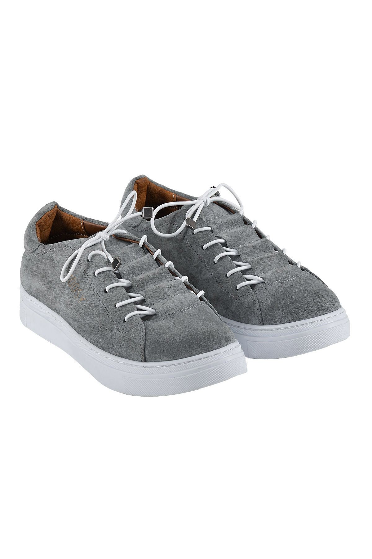Hakiki Deri Gri Unisex Çocuk Sneaker