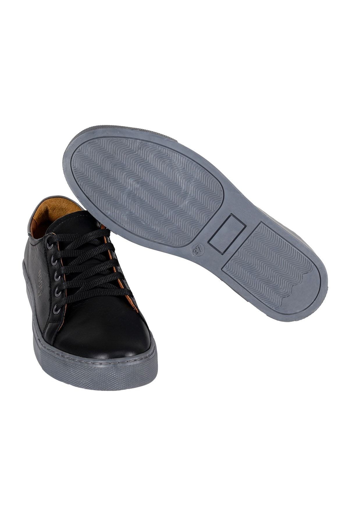 Gri - Hakiki Deri Kadın Sneaker