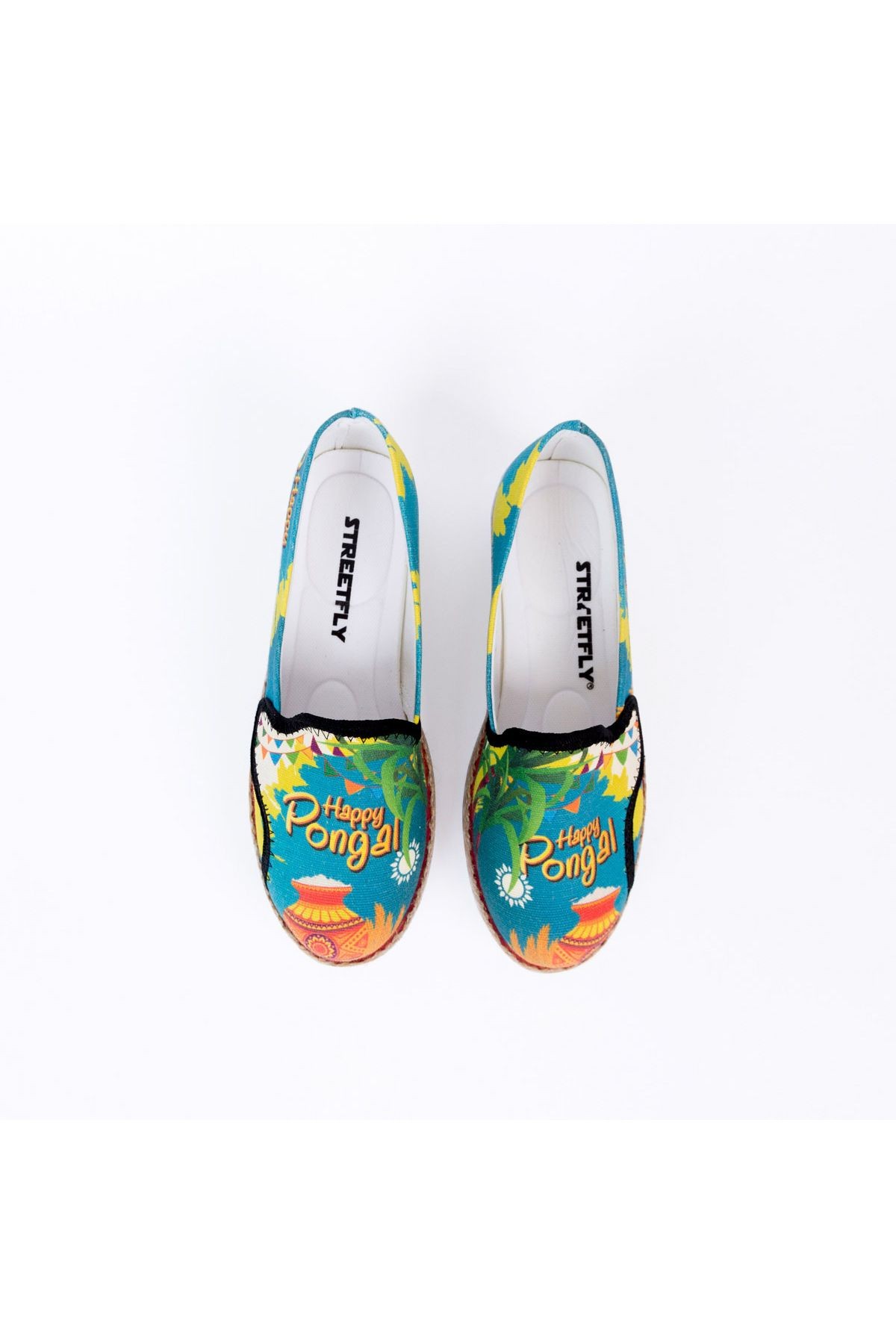 Baskılı Renkli Flamingo Tasarım Keten Kadın Sneaker