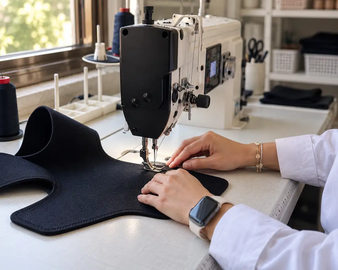 An orthopedic dog support being handmade in the Fico workshop