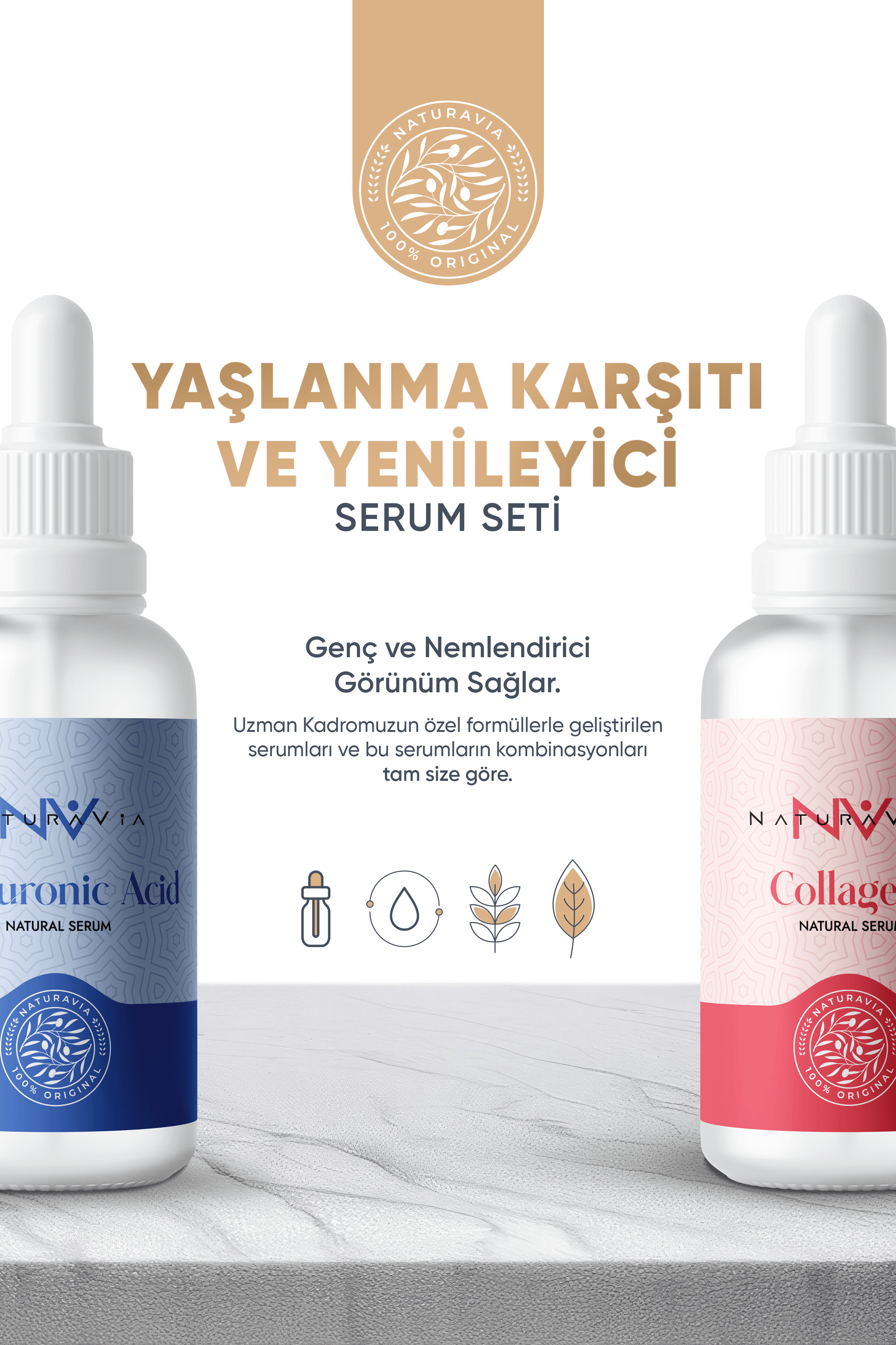 Hyaluronic Acid Serum - Collagen Serum / Anti-Aging and Renewing Serum Set / Anti-Age Global