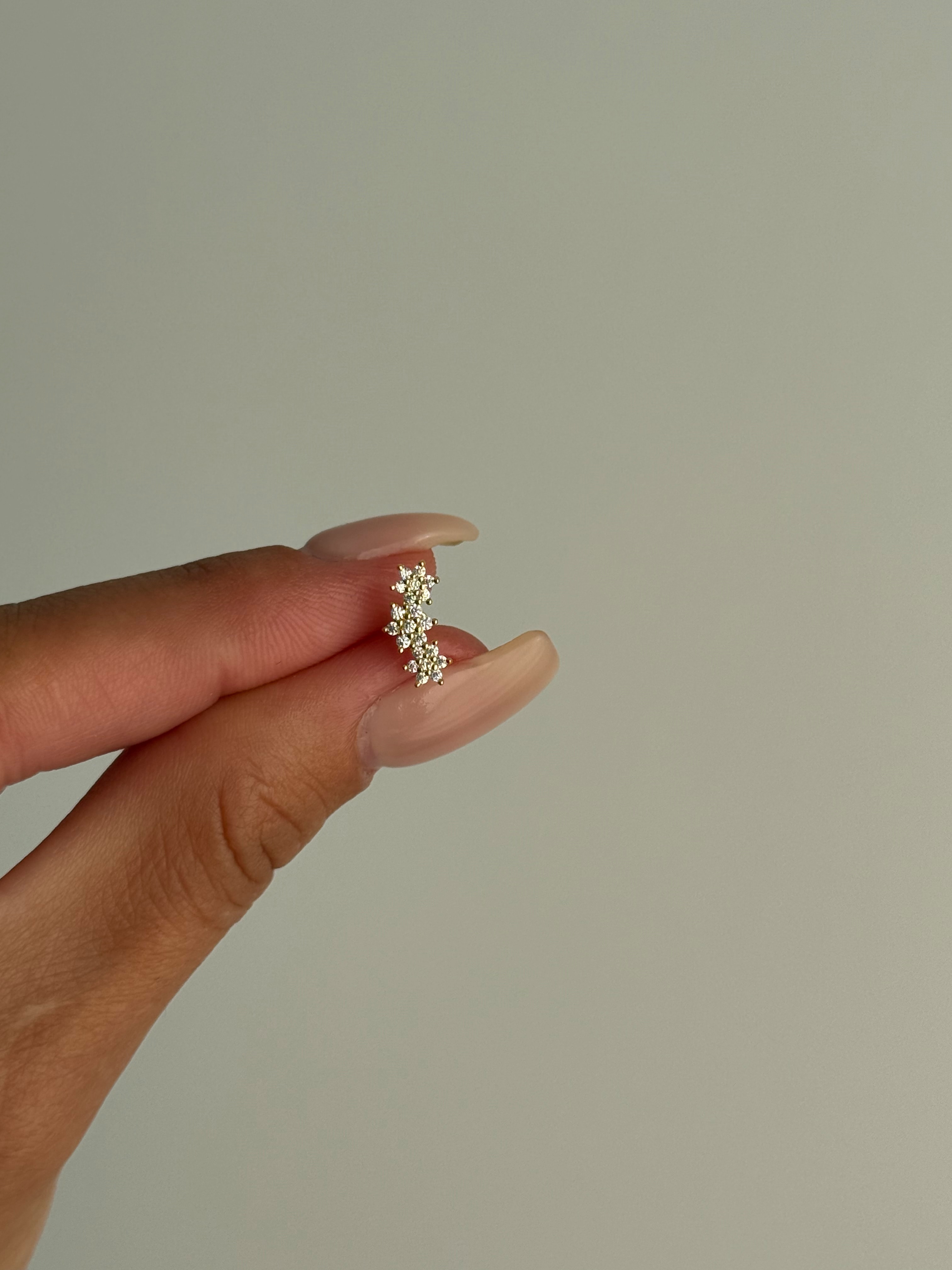 925 Gümüş Çoklu Çiçek Piercing