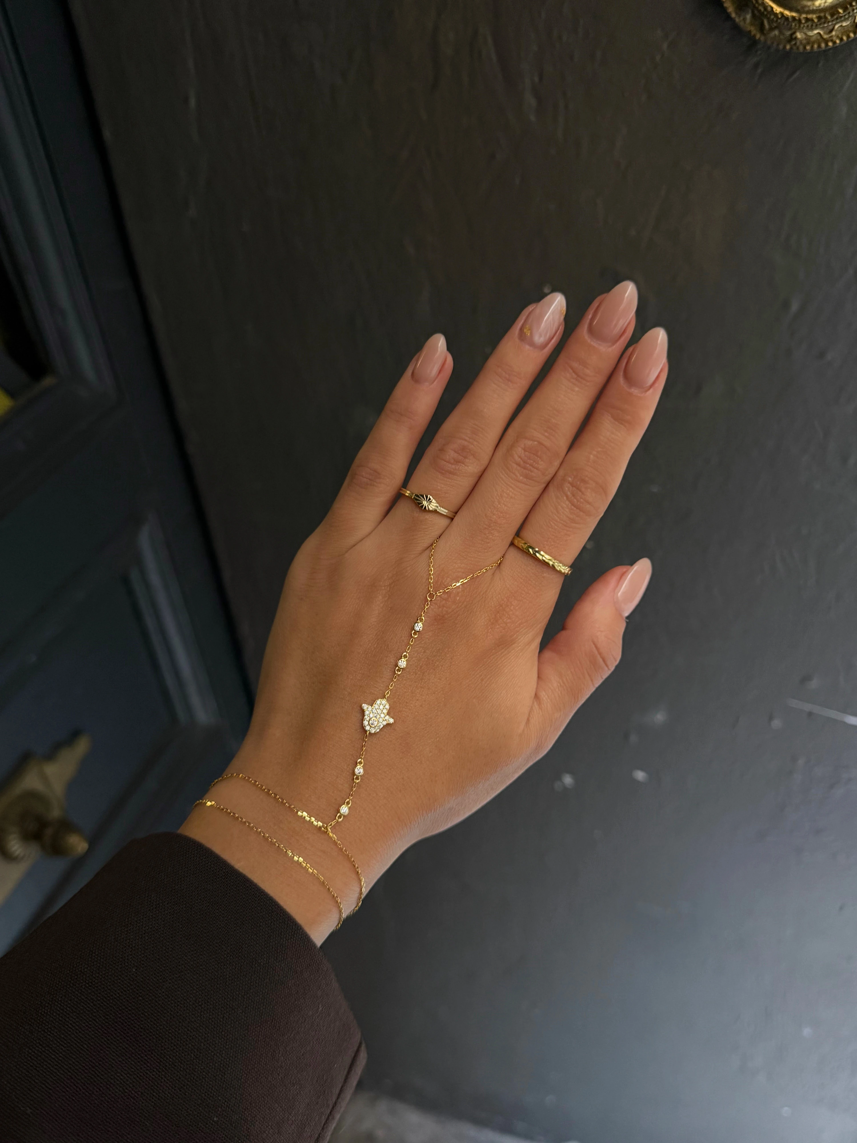 925 Gümüş Taş Detaylı Hamsa Şahmeran 