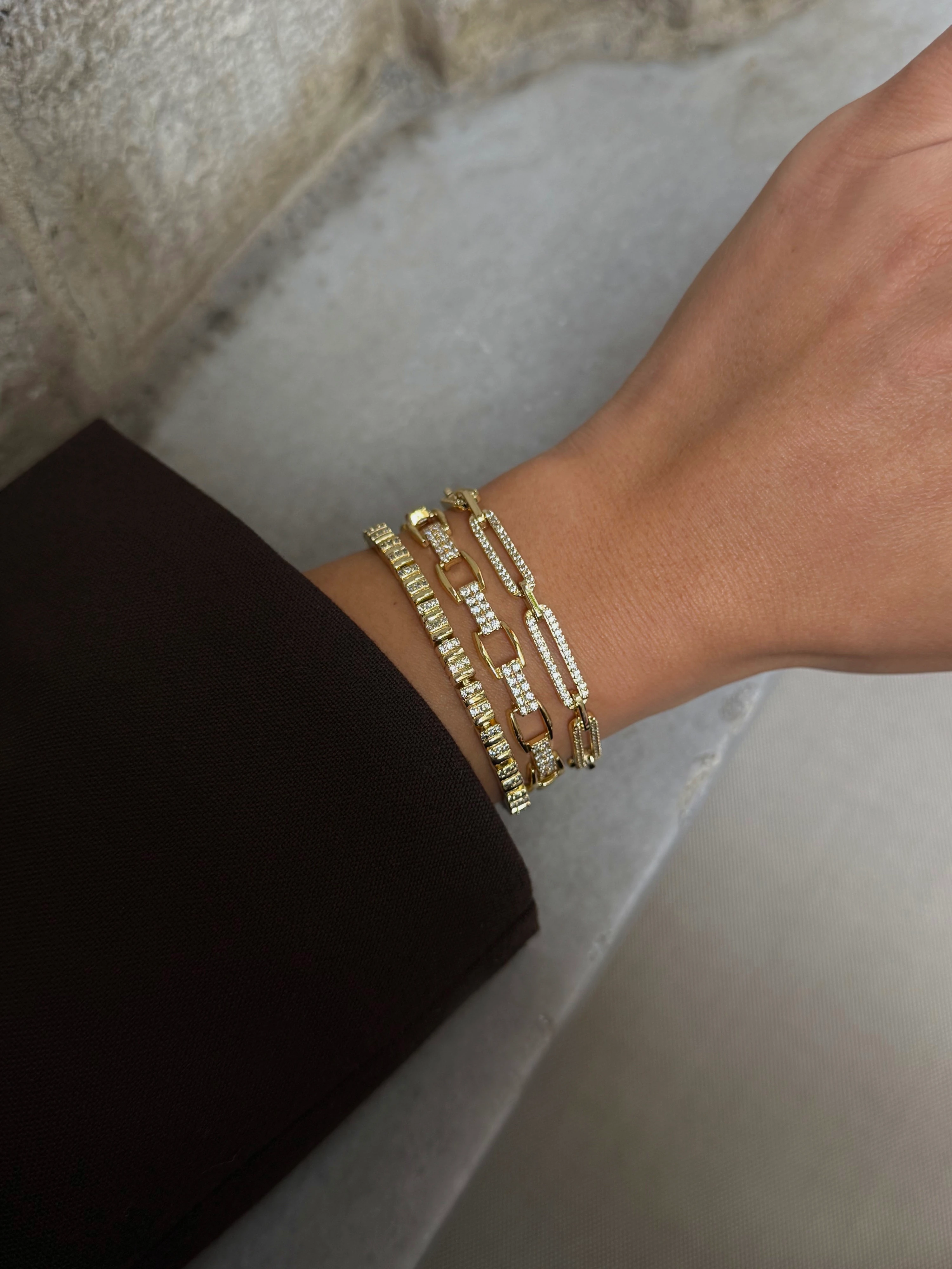 Basic Taş Detaylı Bileklik 14k | Vip Kaplama