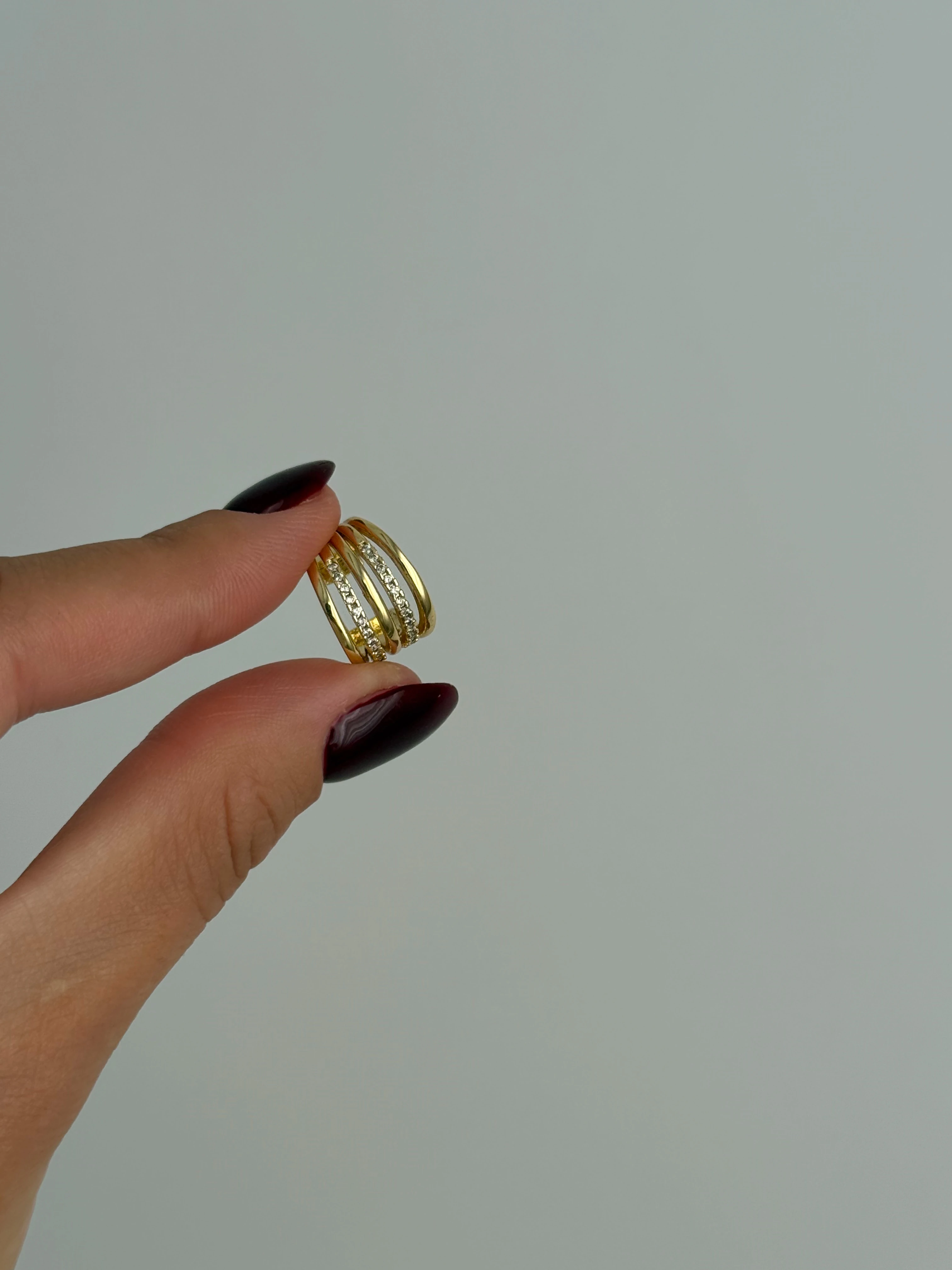 Sıralı Taş Detaylı Earcuff | tek