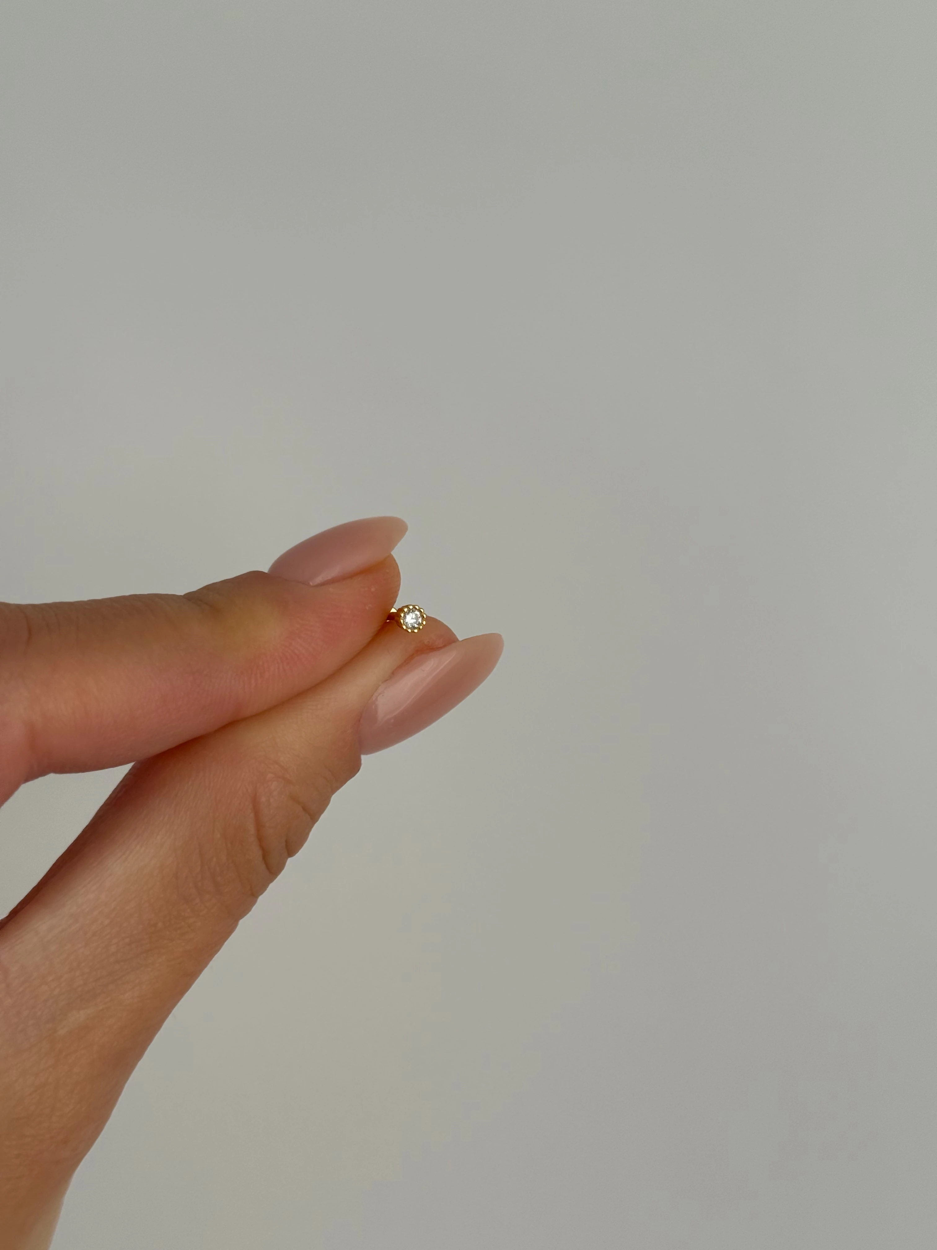 925 Gümüş Taş Detaylı Piercing 