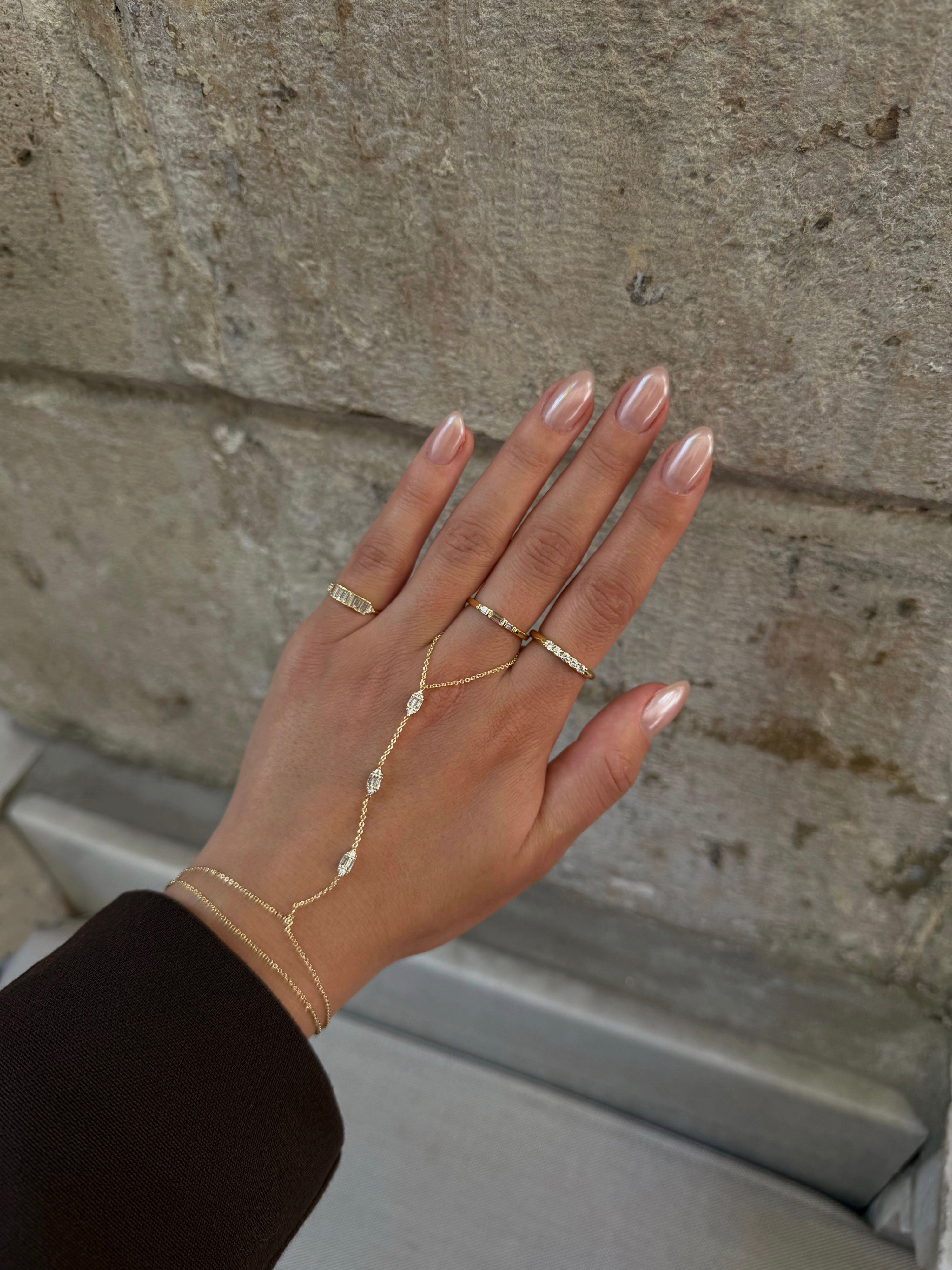 Minimal Baget Taşlı Yüzük | Ayarlanabilir 