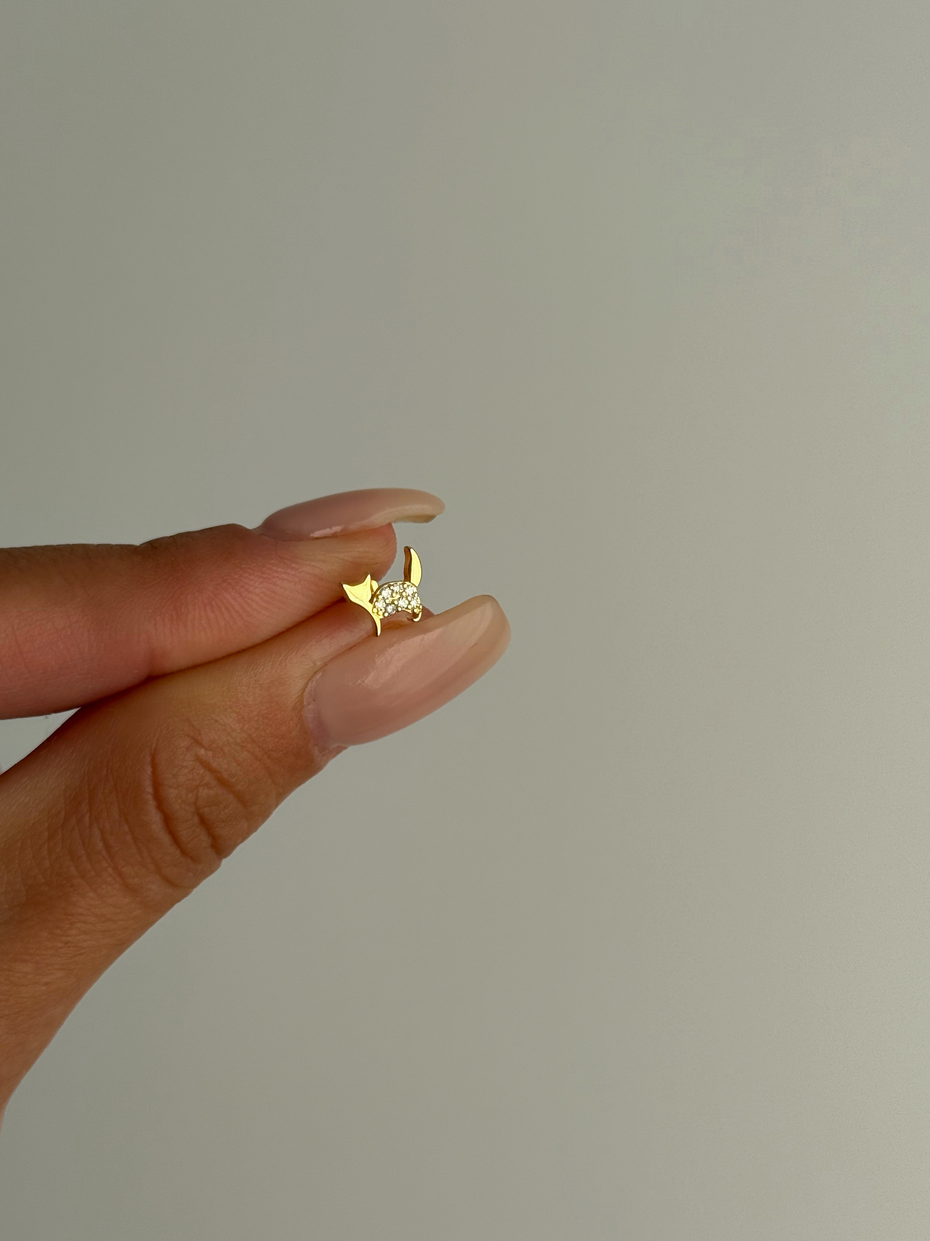 925 Gümüş Kedi Piercing 
