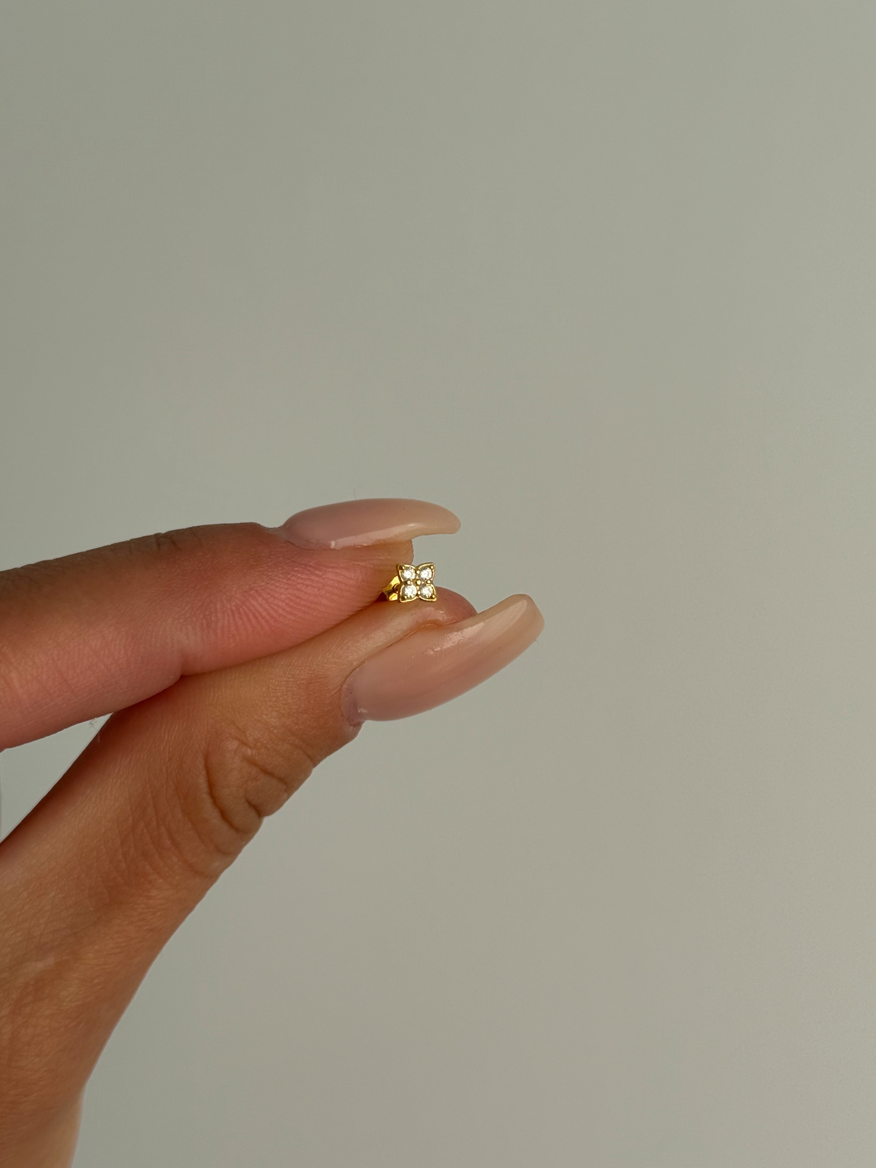 925 Gümüş Çiçek Piercing 
