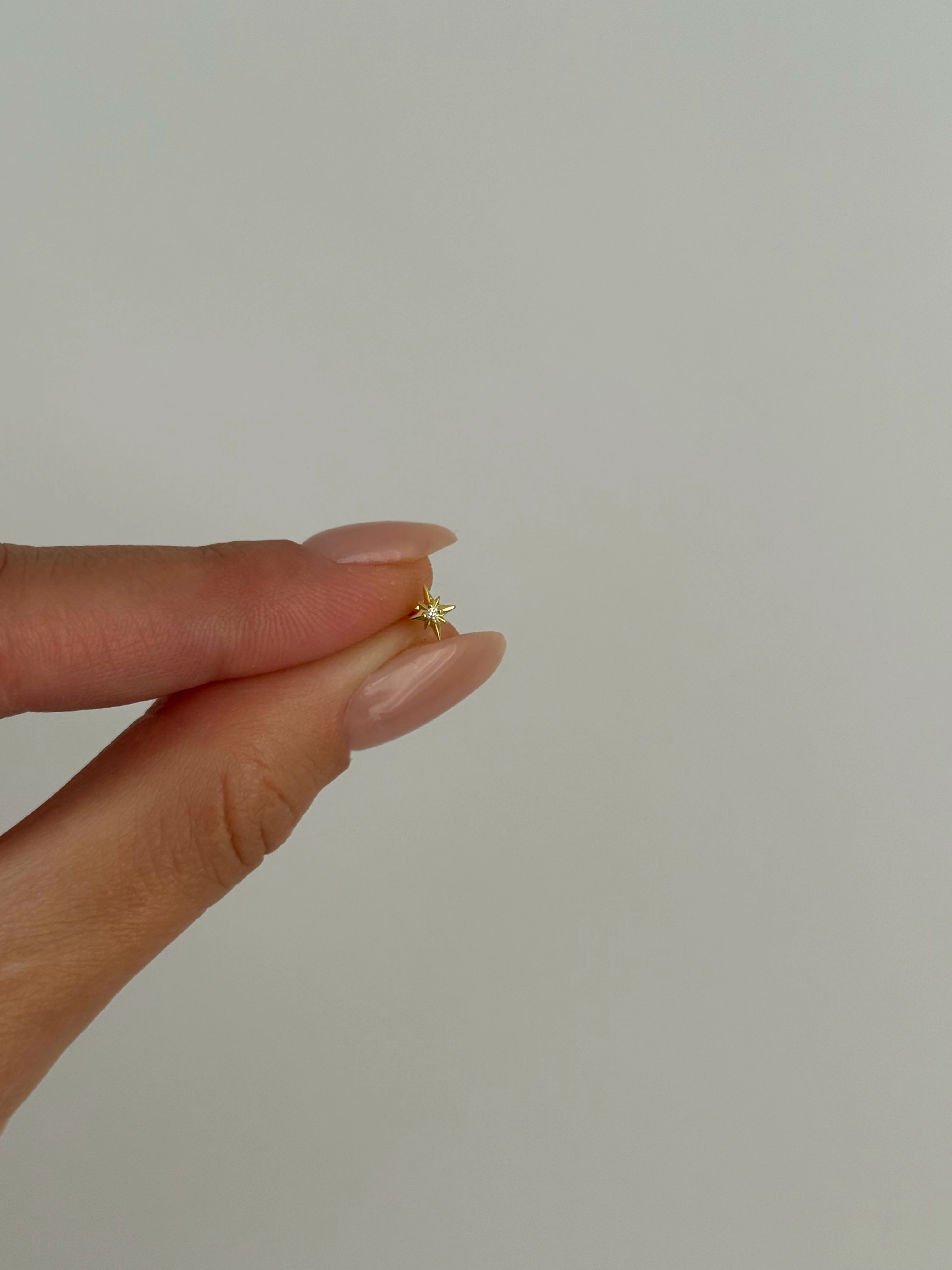 925 Gümüş Kutup Yıldızi Piercing