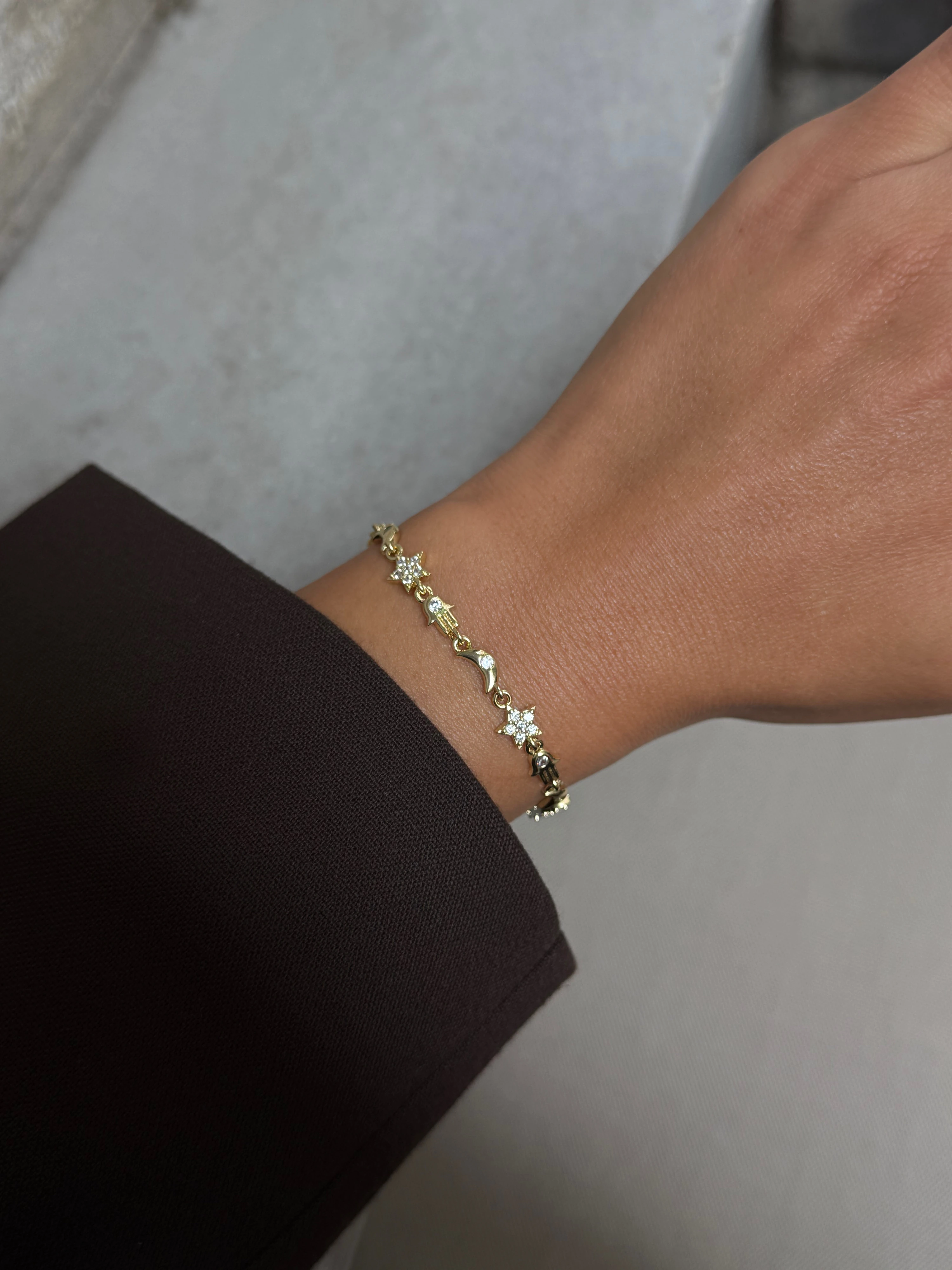 Çok Charmlı Bileklik | 14k Vip Kaplama