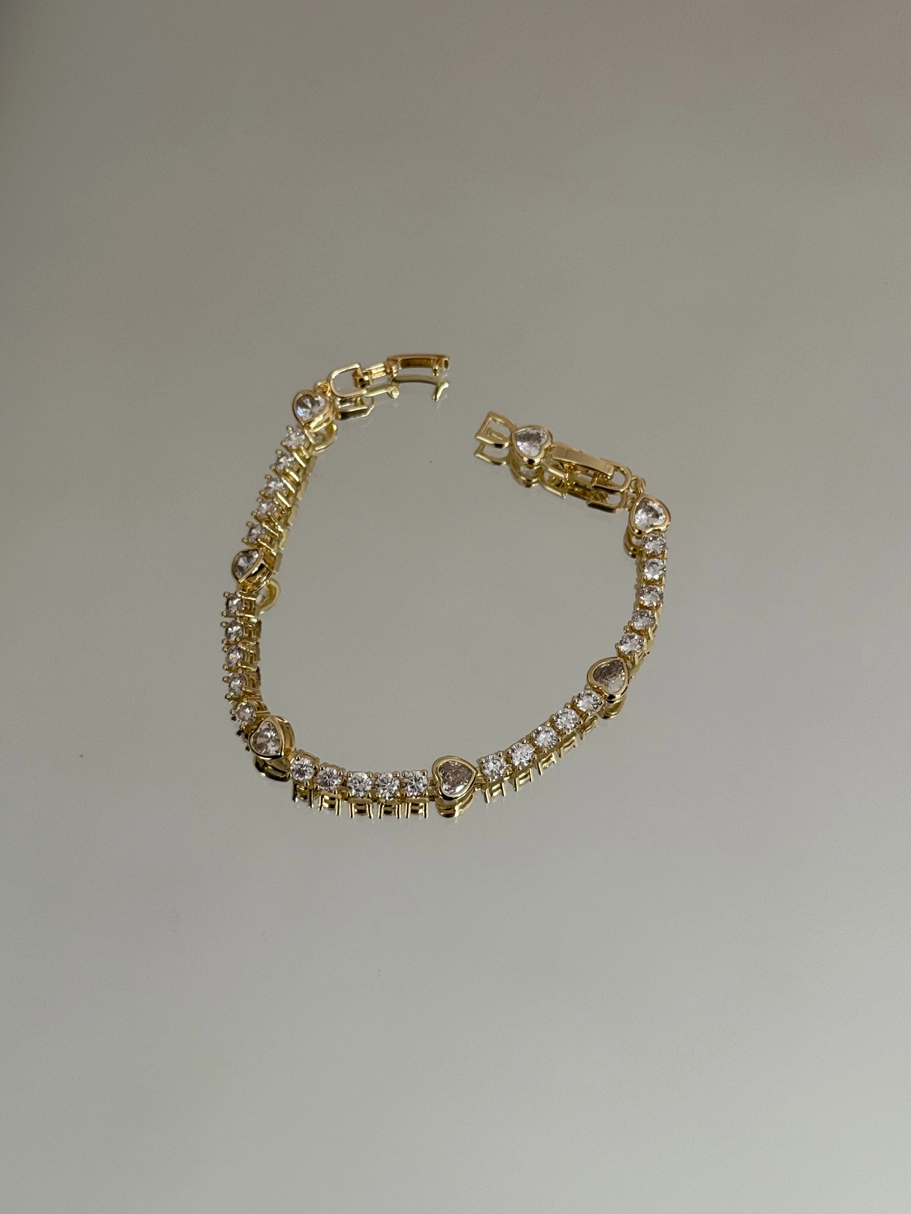 Su Yolu Kalp Detaylı Bileklik 14k | Vip Kaplama