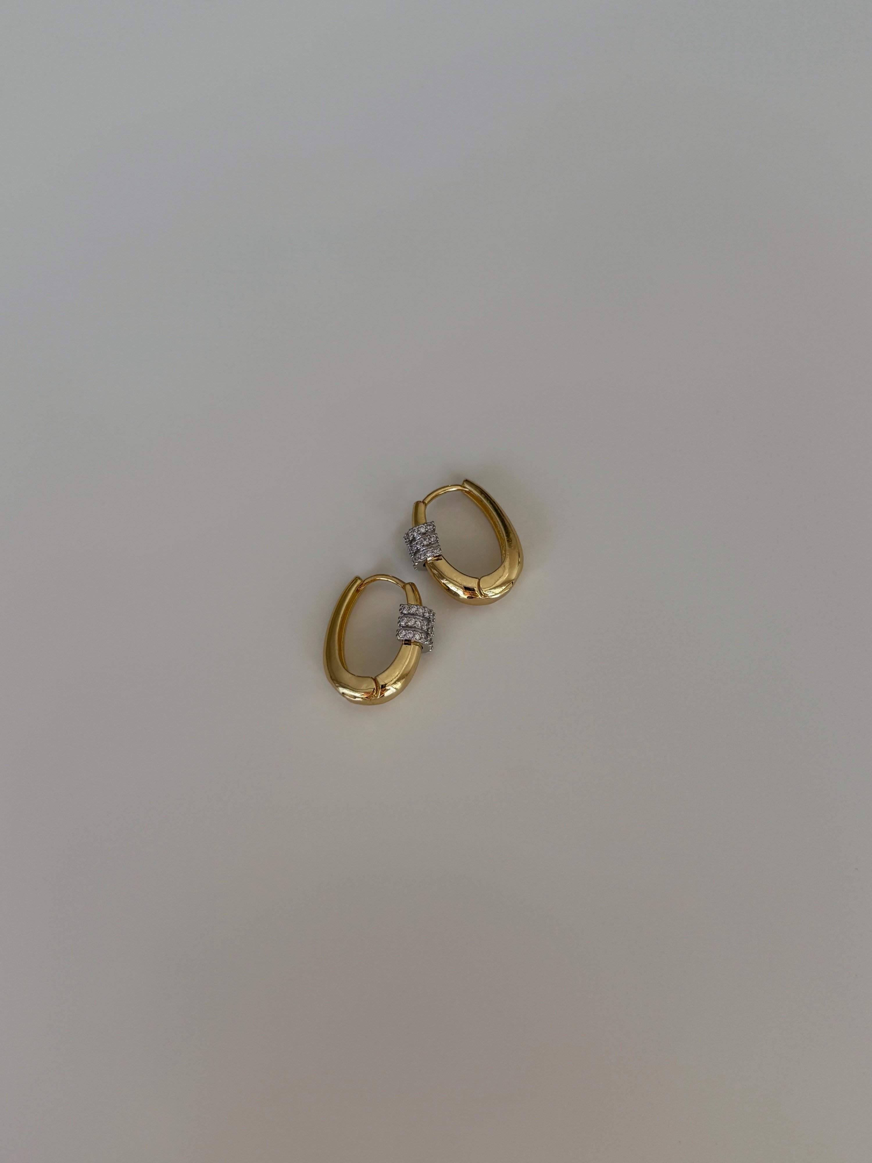 Mix Taşlı Oval Küpe | çift
