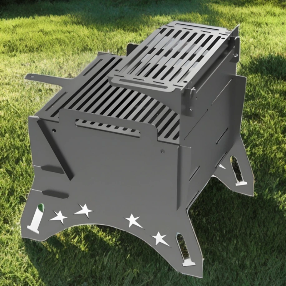 ÇINGI Katlanır Pratik Mangal. Çanta Hediyeli kolay kurulumlu 2mm kalın sacdan mangal