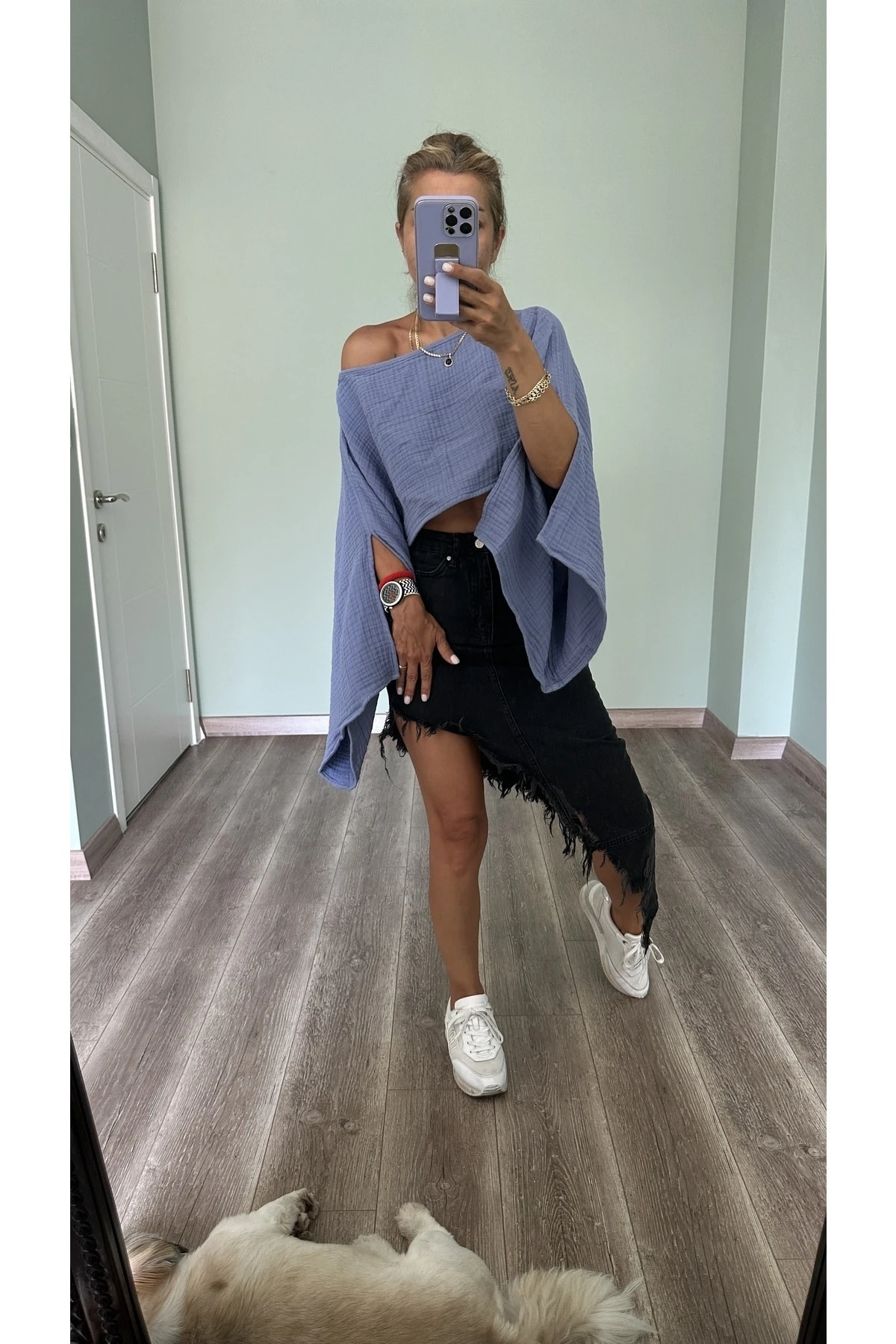 Kolları Yırtmaçlı Crop Top