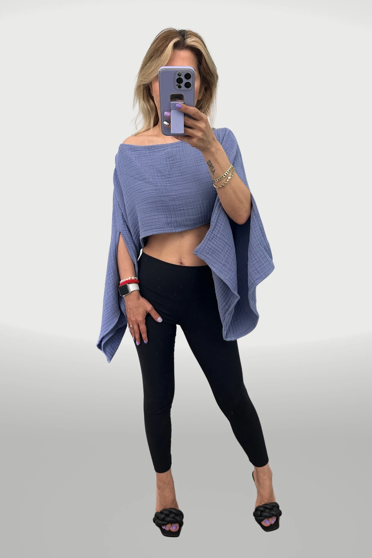 Kolları Yırtmaçlı Crop Top