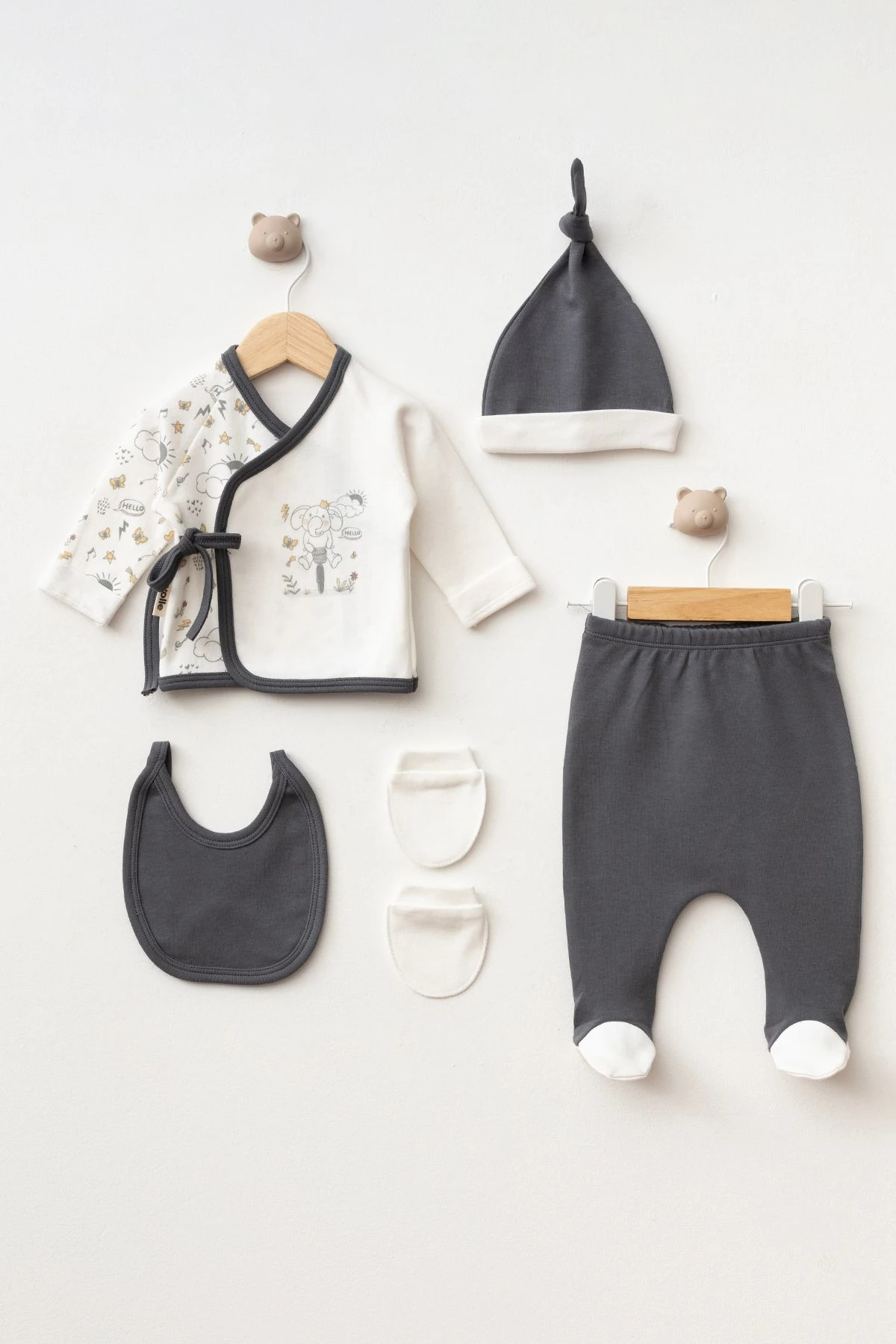 Happy Elephant 5'li Set - taş