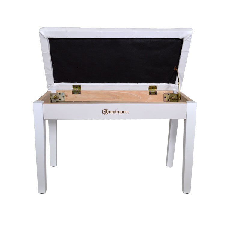 Piano Accessory Sofa Stool Seat Double Dominguez Chest with Compartment White DPB115-WH