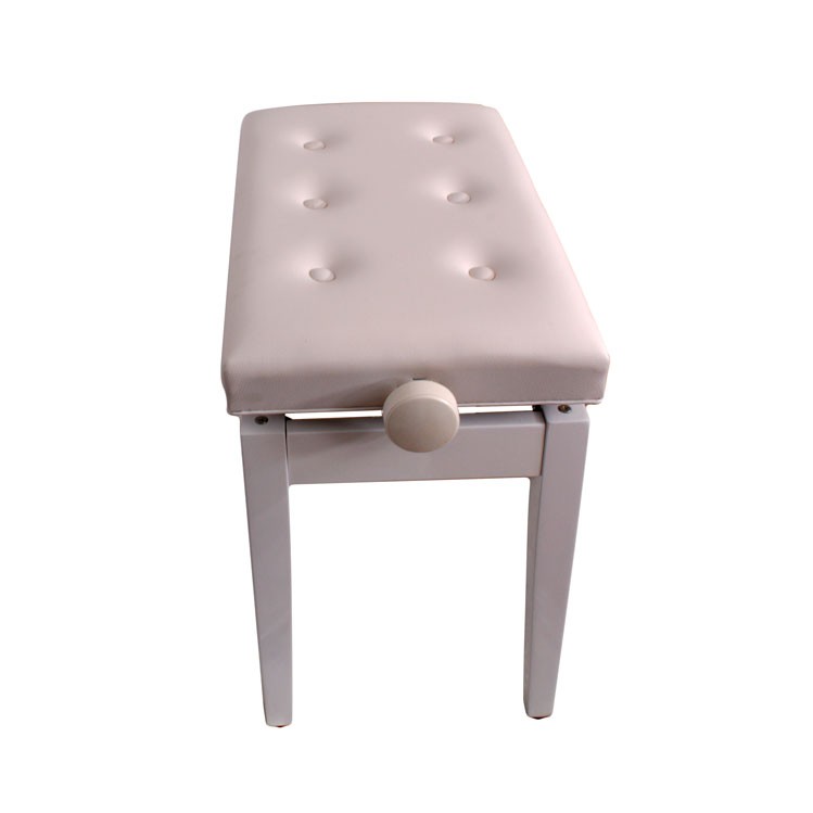 Piano Accessory Seat Stool Seat Dominguez Adjustable White DPB125-WH