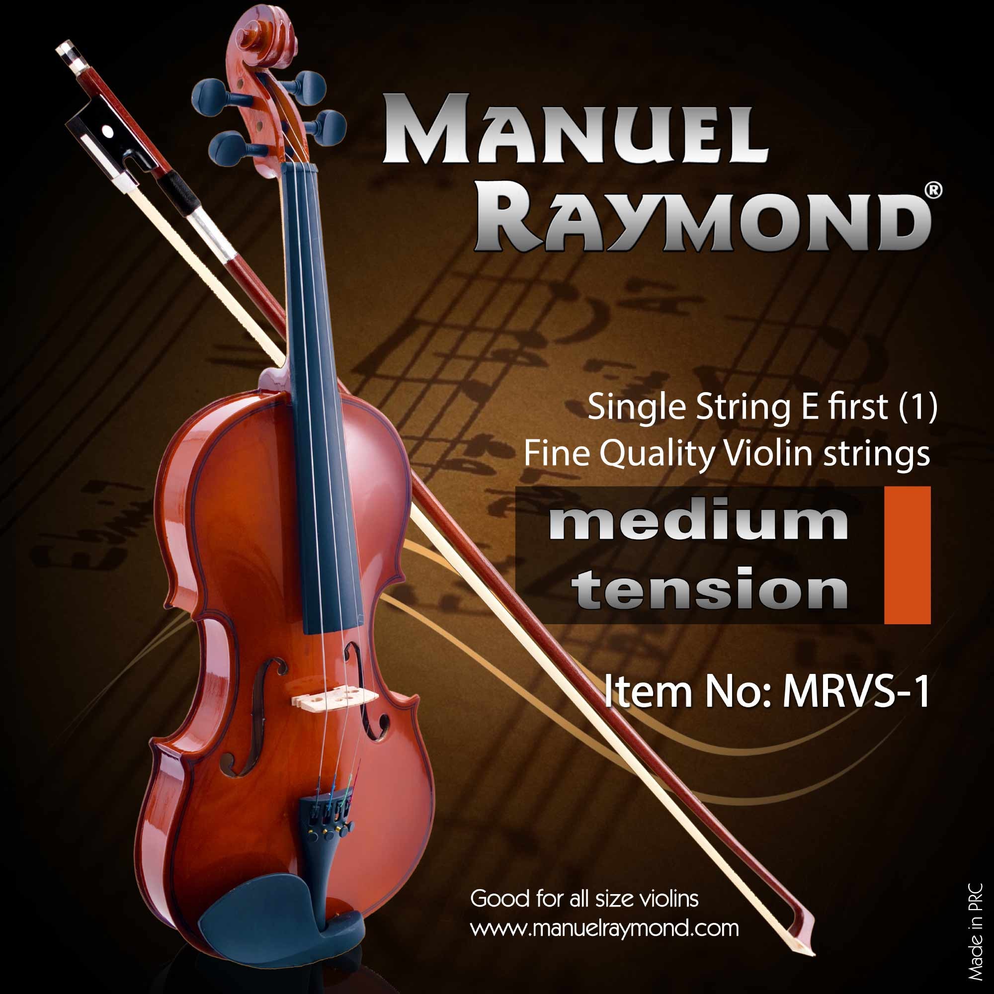 Violin String Single 1. E Manuel Raymond MRVS1