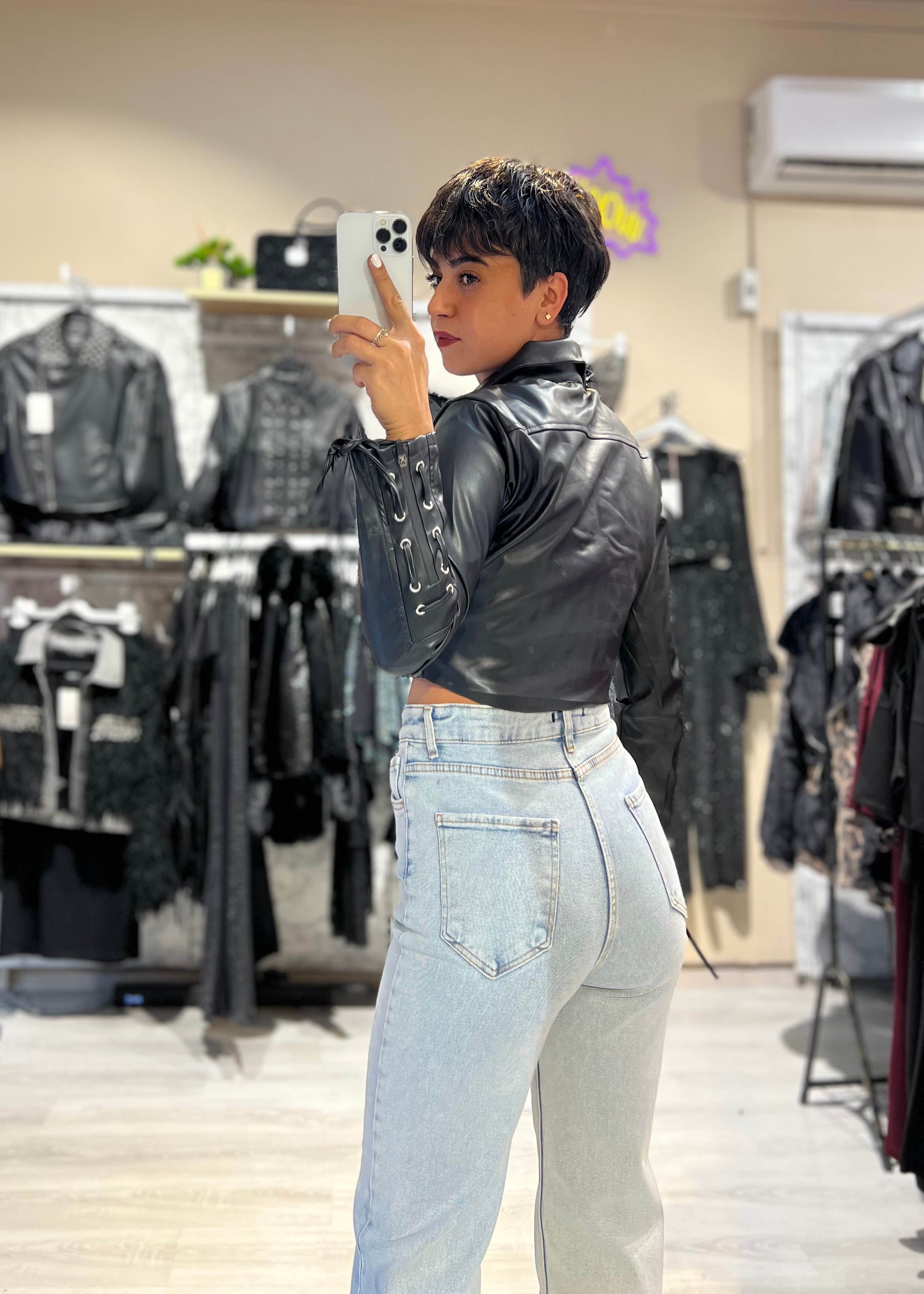 Slim Fit Özel Seri Suni Deri Ceket