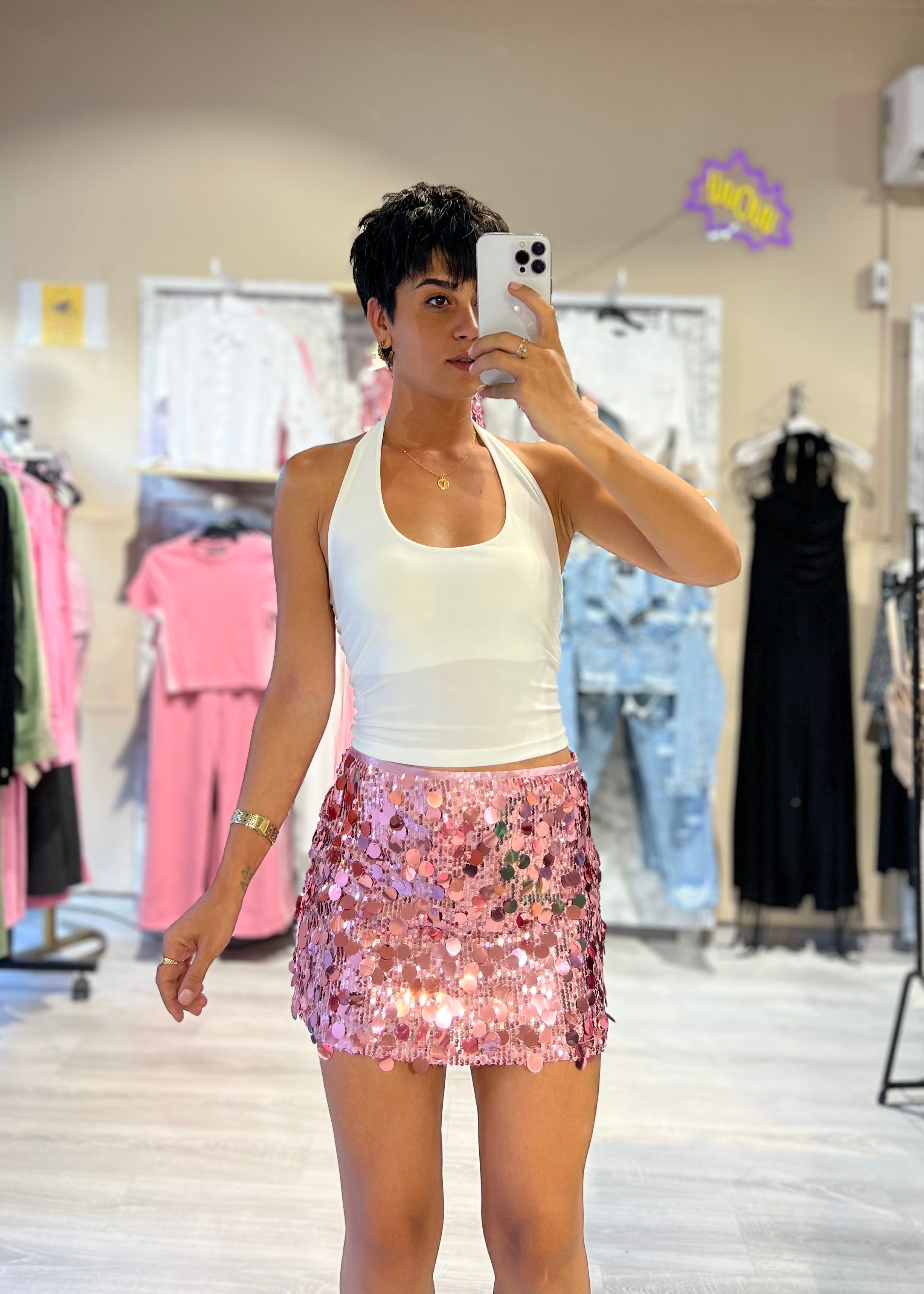 Sandy Sırt Dekolteli Crop Bluz