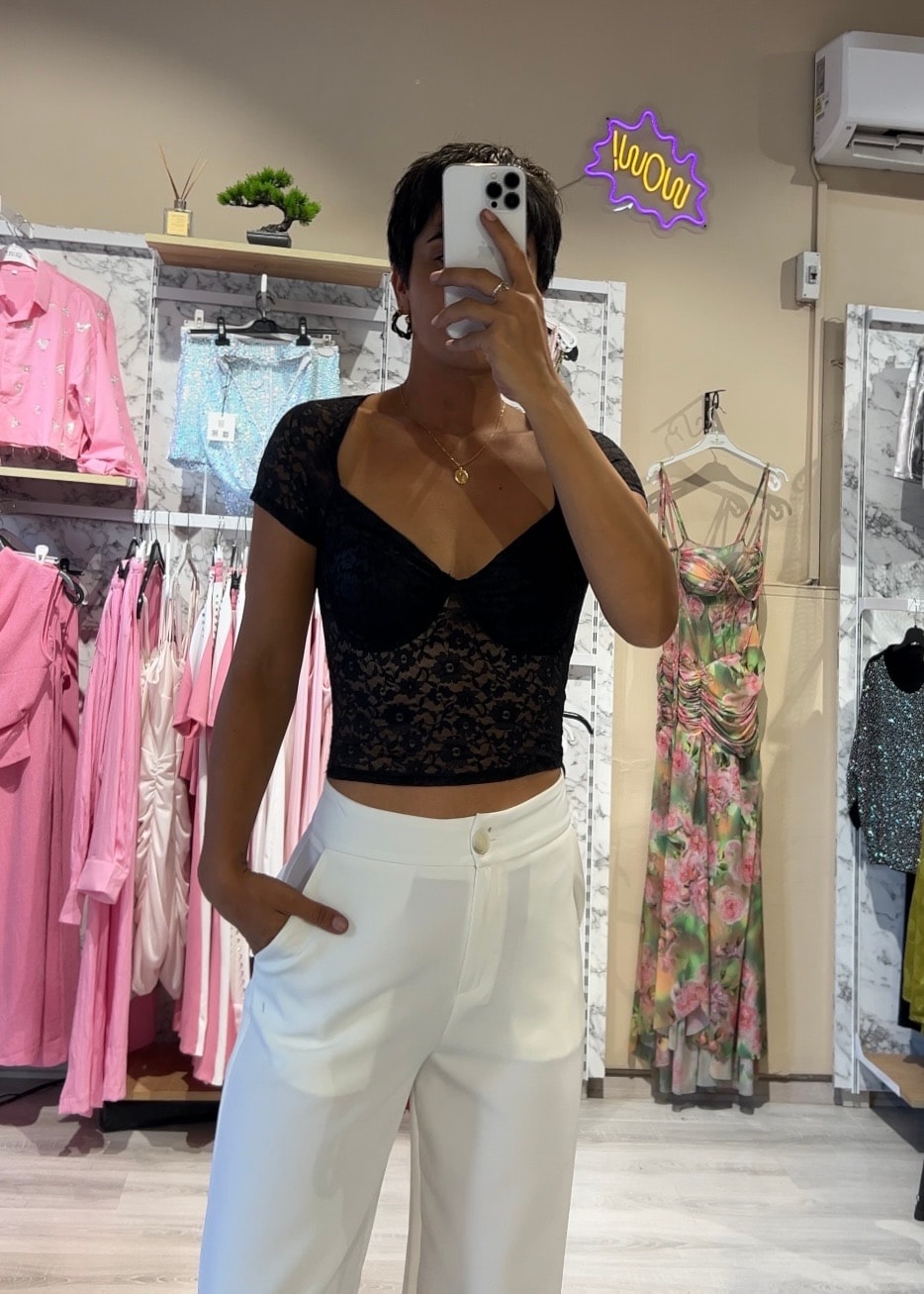 Marka Model Dantel Transparan Bluz