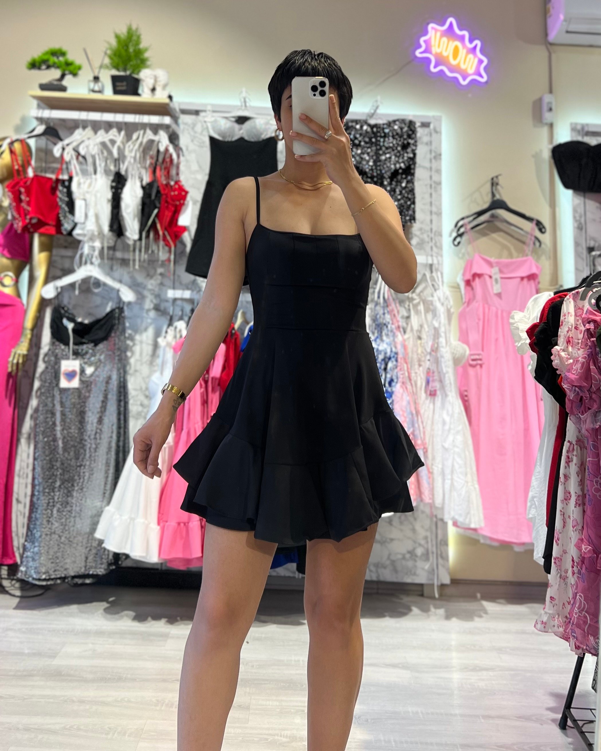 Atlas Kumaş Volanlı Prenses Model Elbise