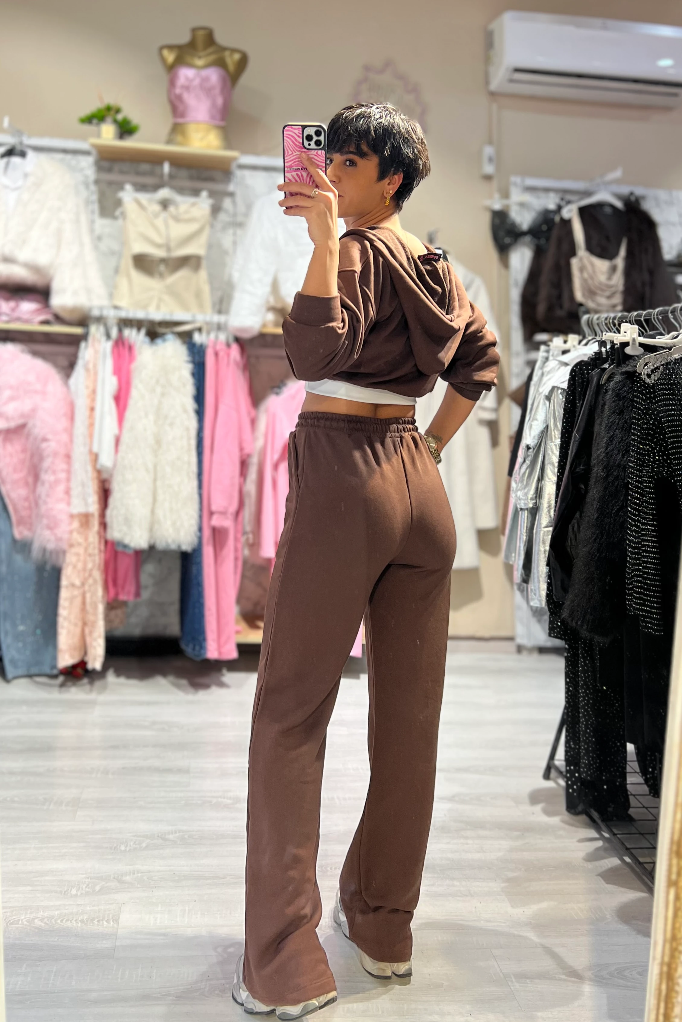 Kapüşonlu Sweat & Eşofman Altı 2’li Takım - KAHVERENGİ