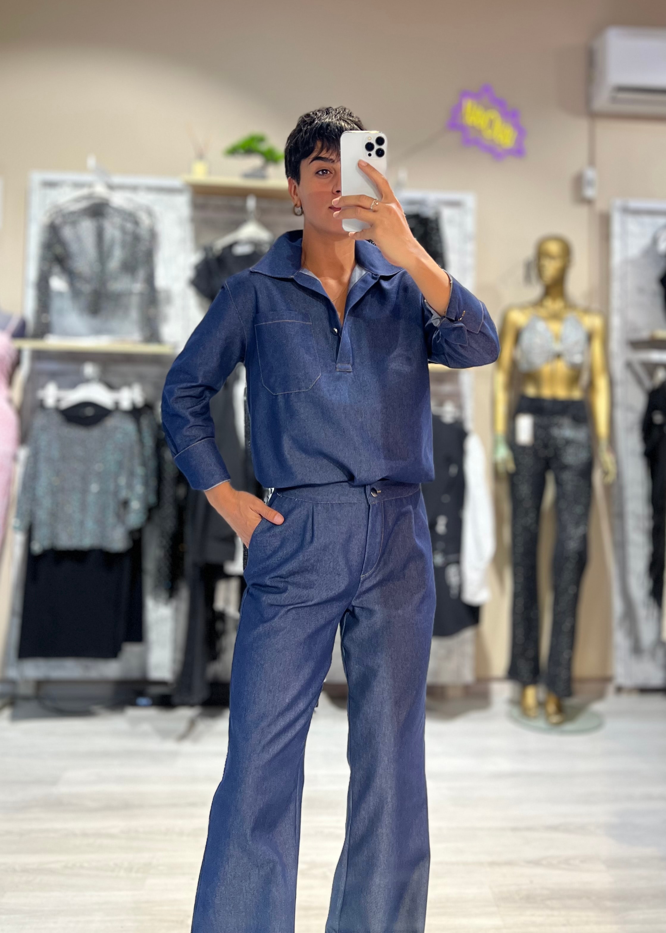 Mavi Denim Gömlek & Pantolon Takım