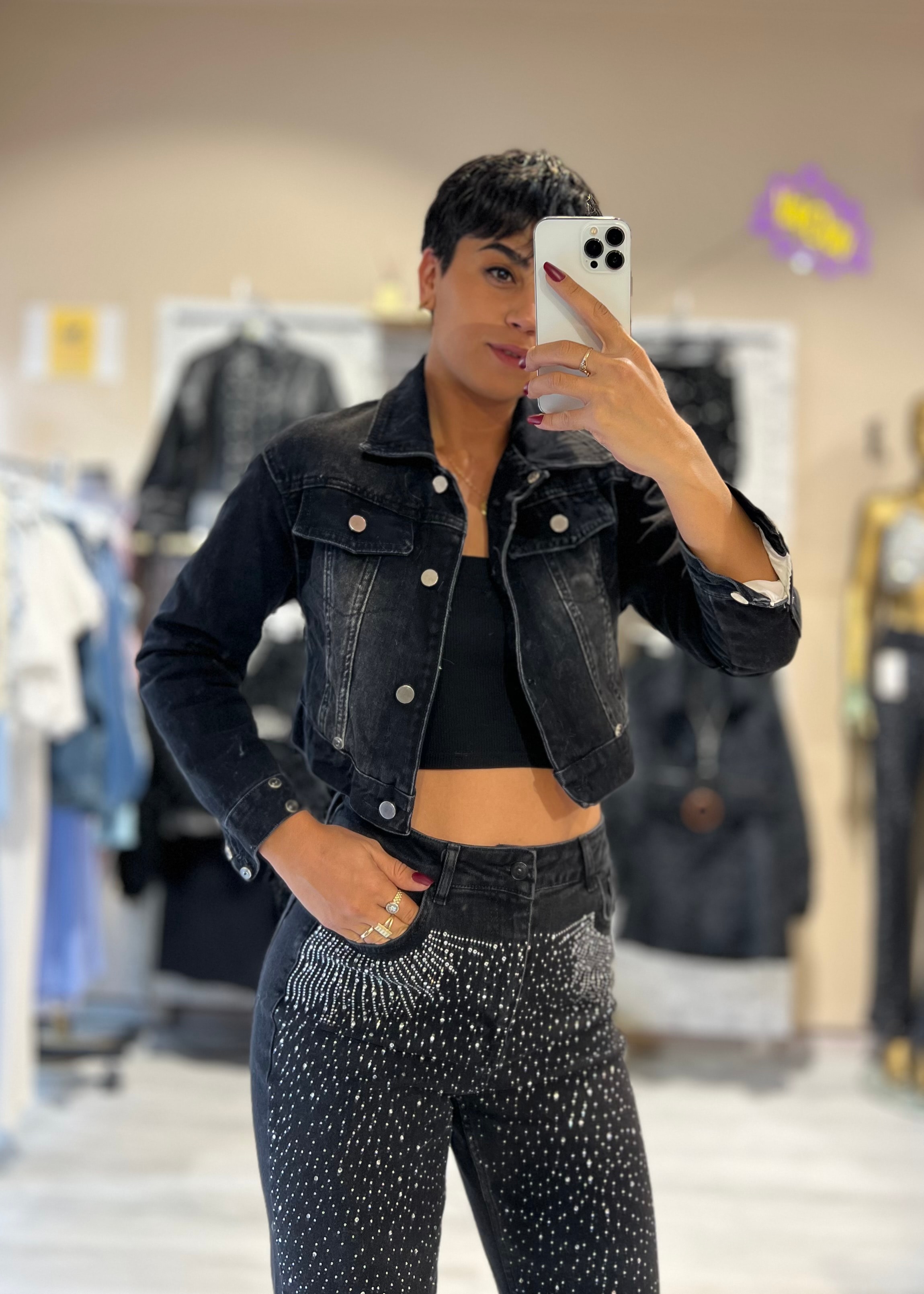 Suni Kürklü Yaka ve Kol Çıkabilen Denim Mont 