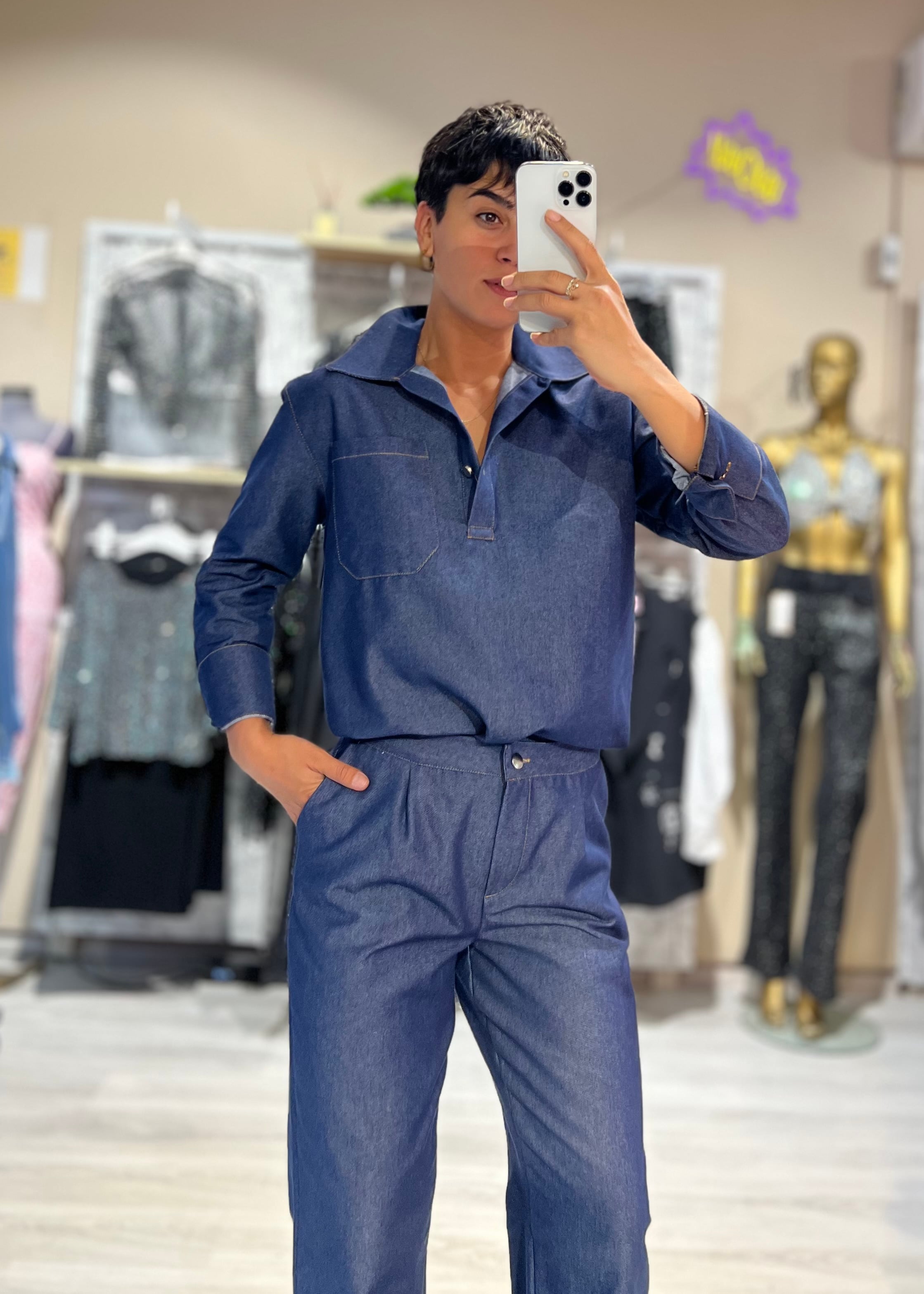 Mavi Denim Gömlek & Pantolon Takım