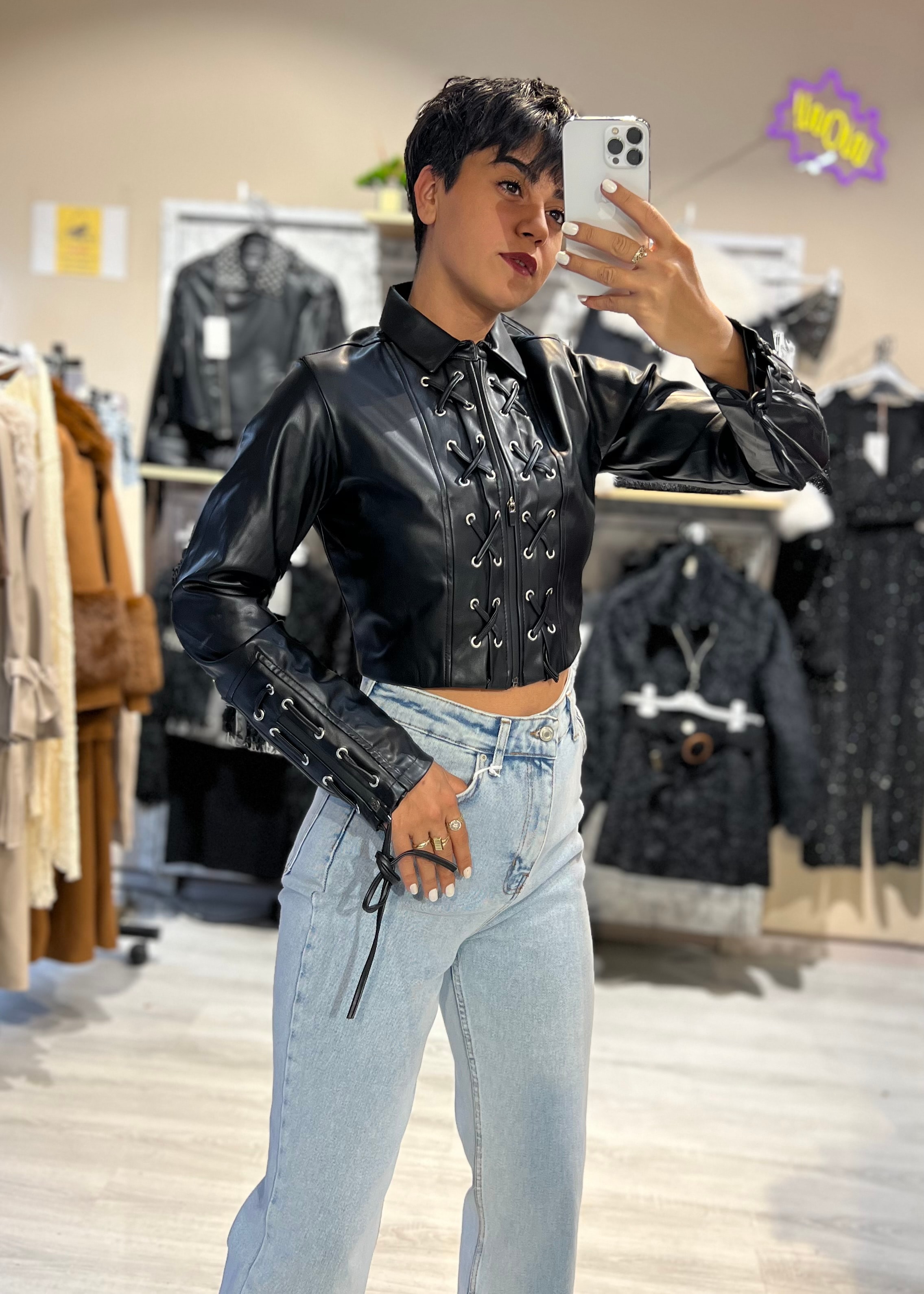 Slim Fit Özel Seri Suni Deri Ceket