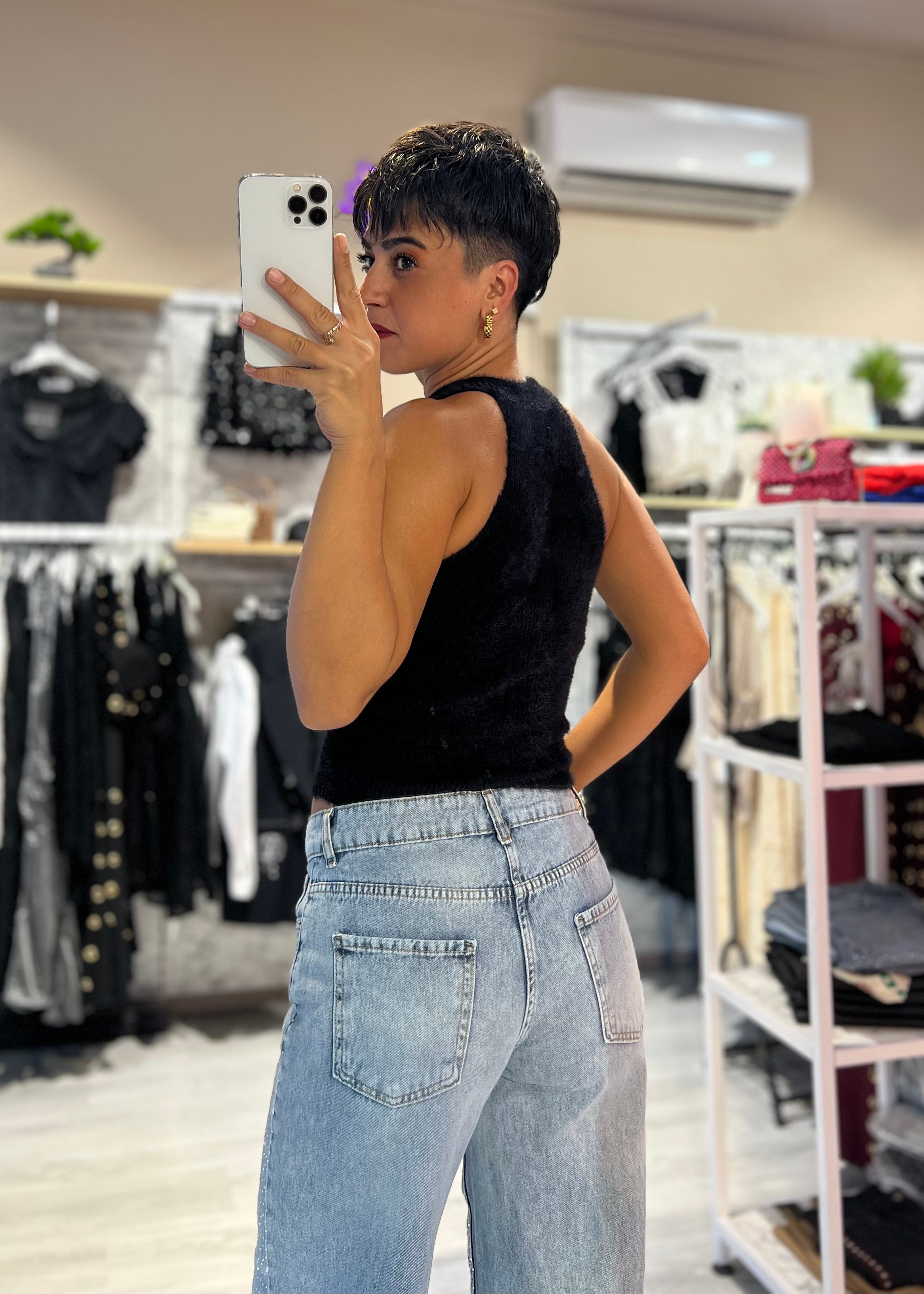 Halter Yaka Yumoş Bluz