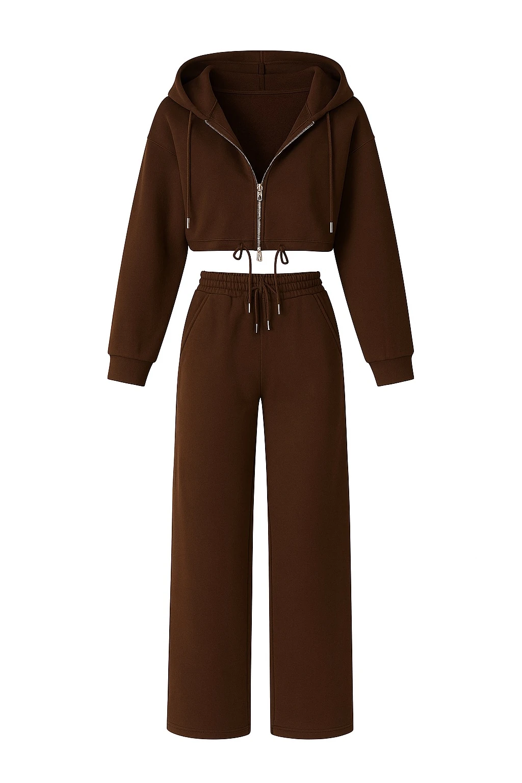 Kapüşonlu Sweat & Eşofman Altı 2’li Takım - KAHVERENGİ