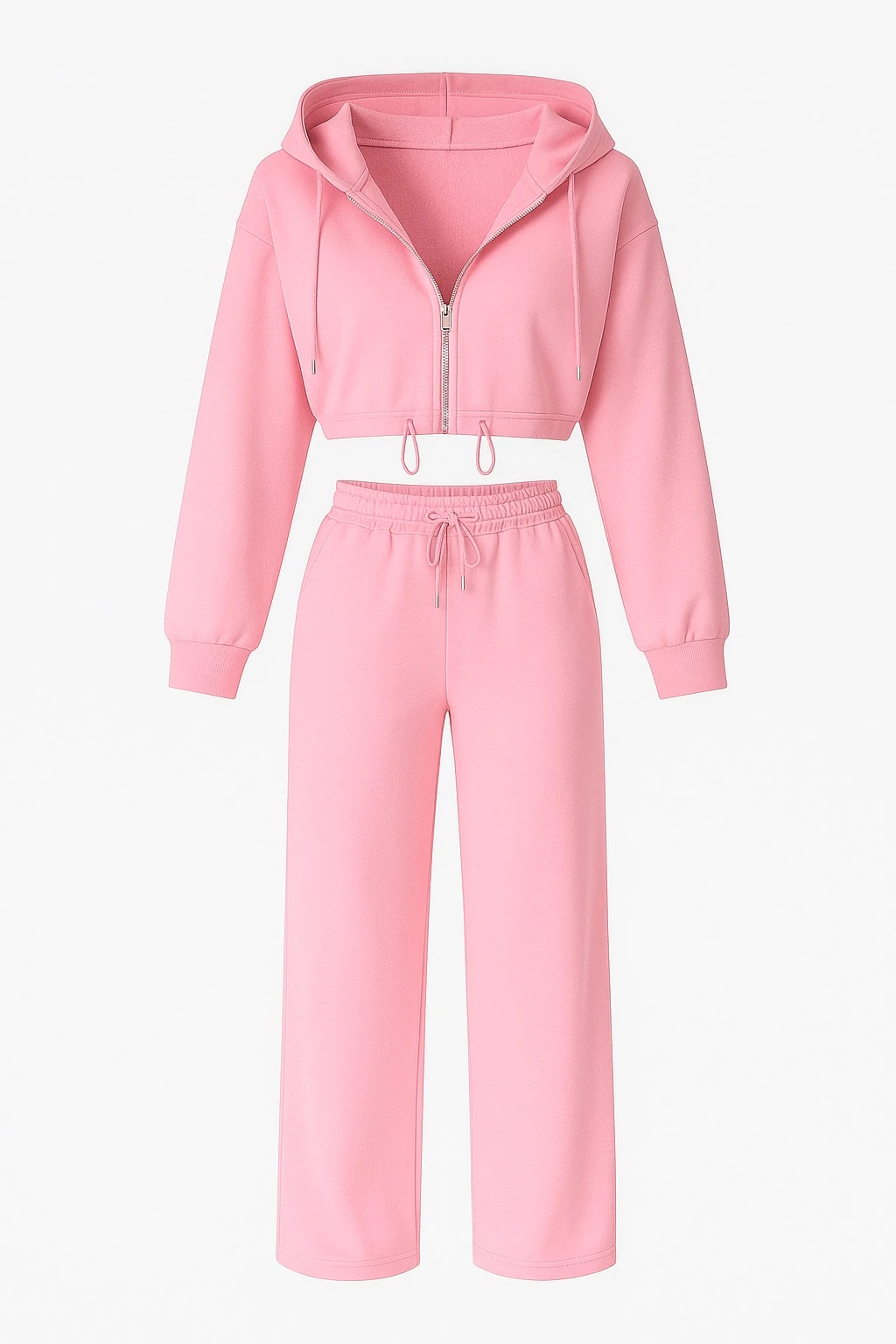 Kapüşonlu Sweat & Eşofman Altı 2’li Takım - TOZ PEMBE