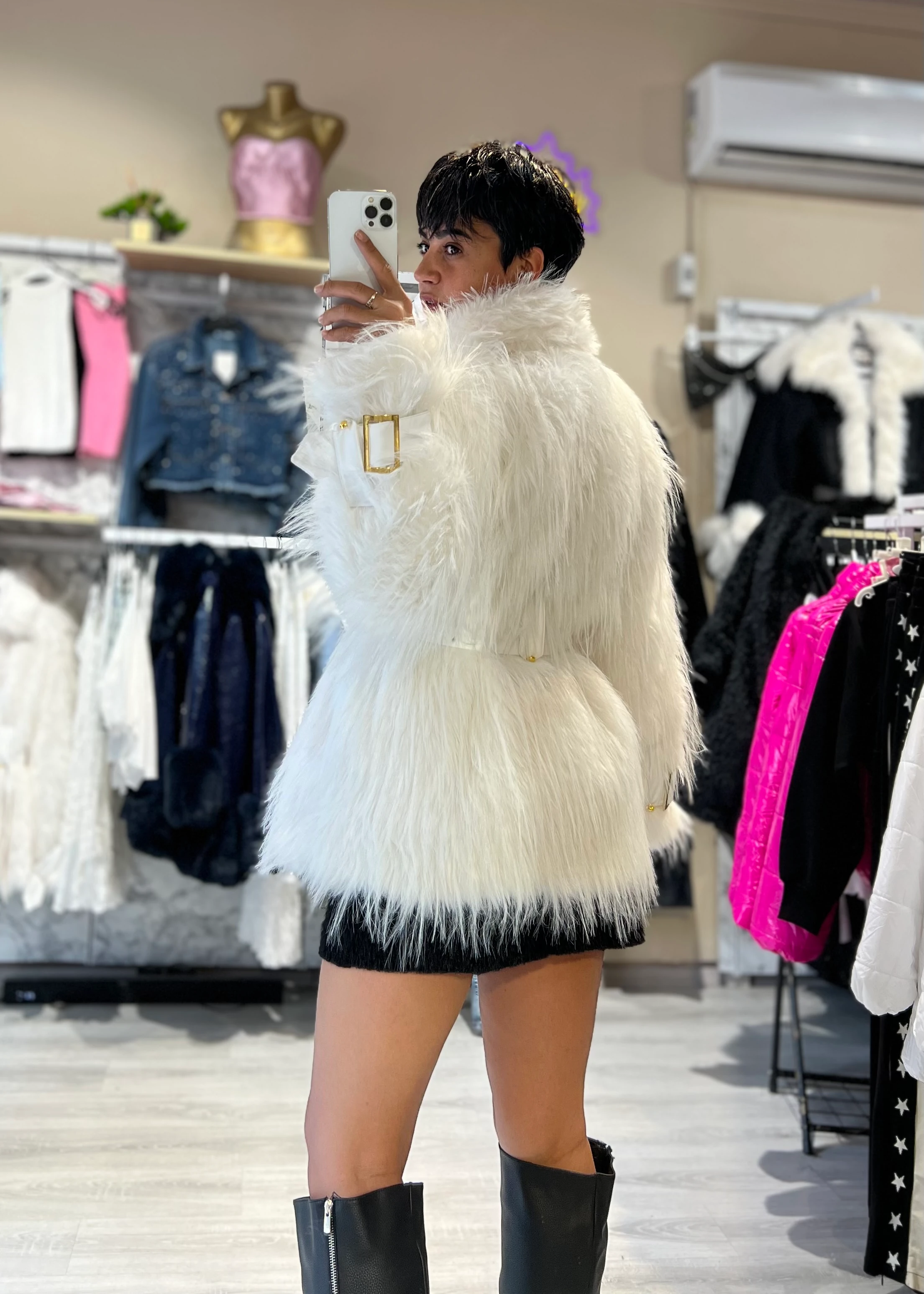 Luxury Kemerli Tasarım Kürk Mont