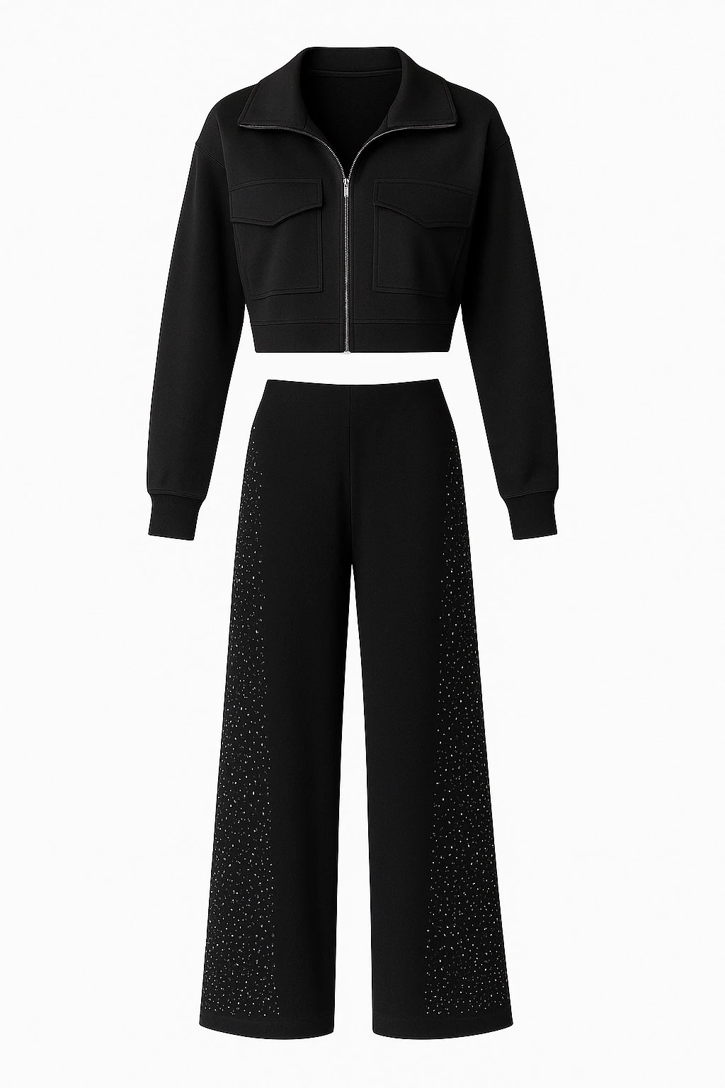 Black Shine Luxe Taşlı Takım