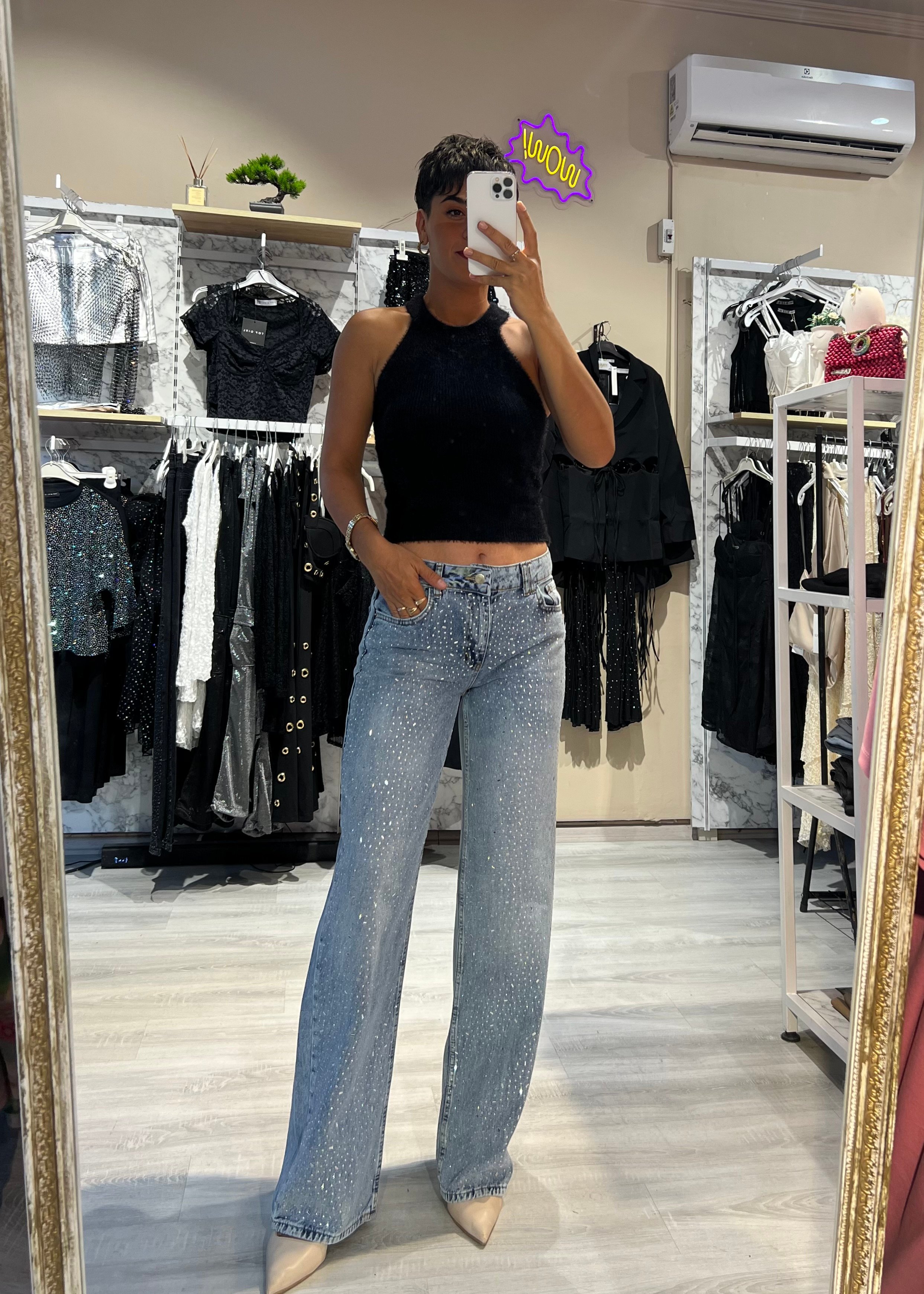 Halter Yaka Yumoş Bluz