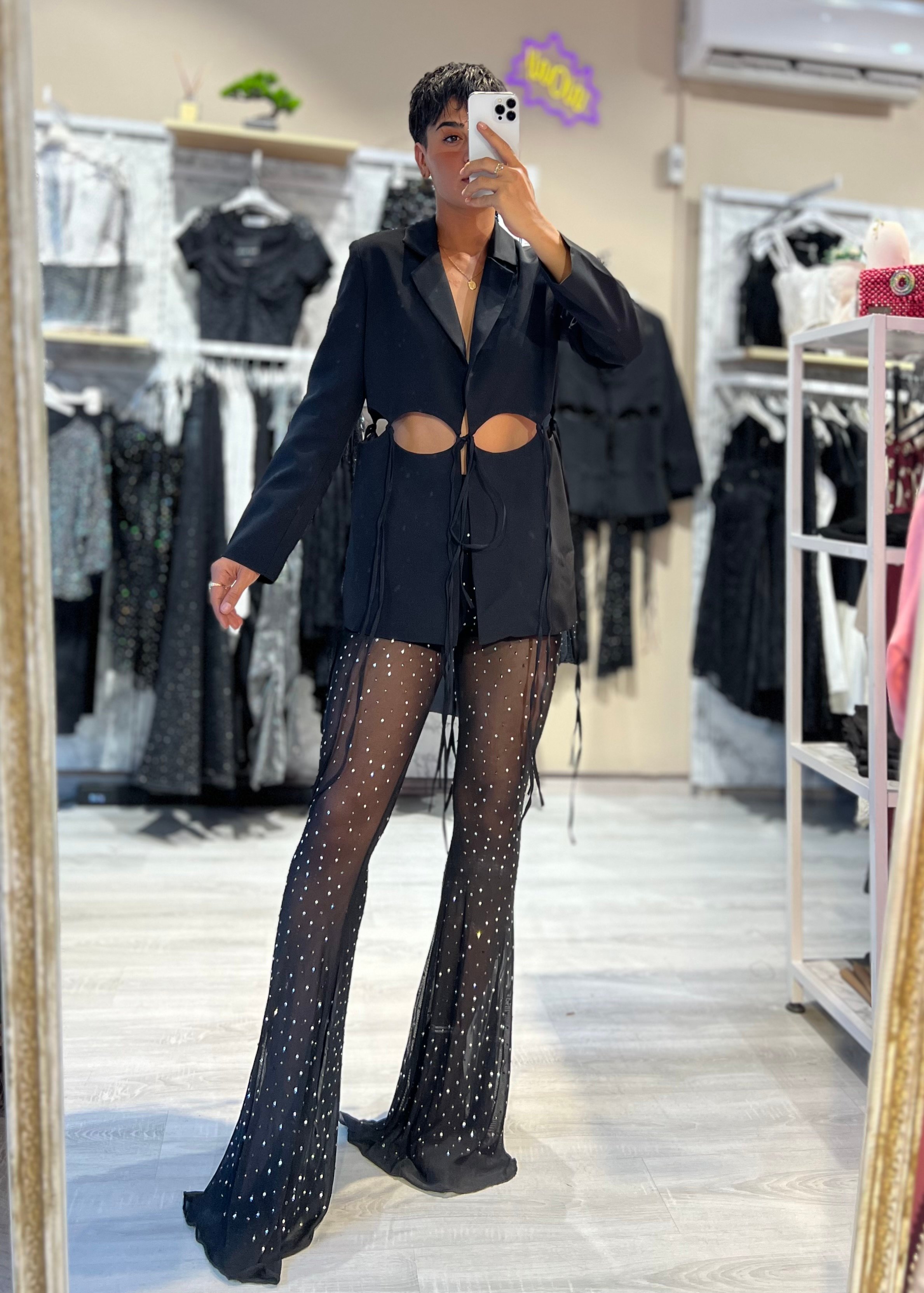 Özel Tasarım Pencere Dekolteli Blazer Ceket