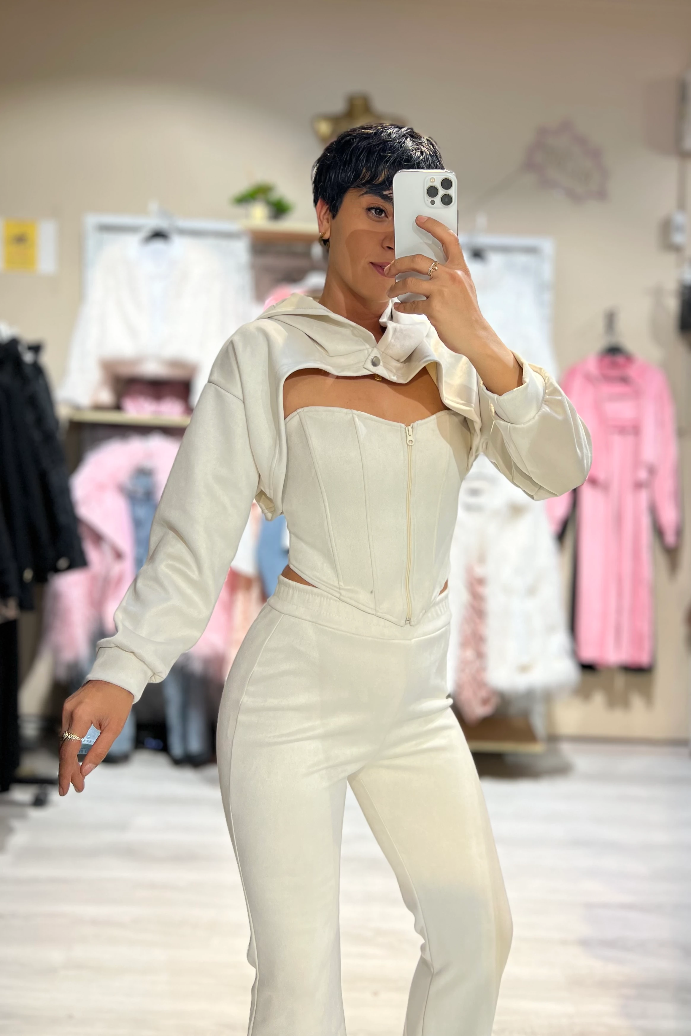 Süet 3’lü Büstiyer’li Luxury Takım  - BEJ