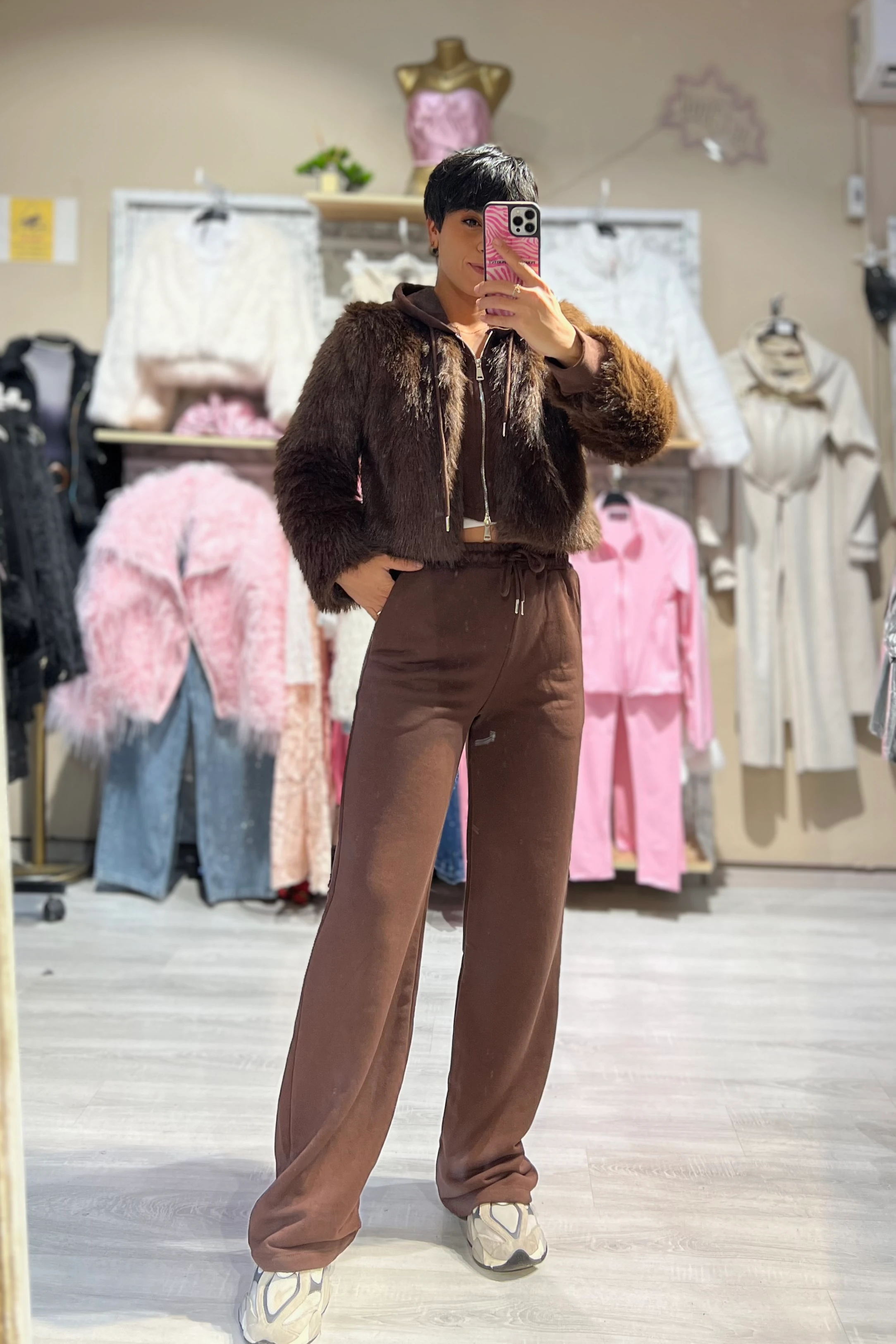 Kapüşonlu Sweat & Eşofman Altı 2’li Takım - KAHVERENGİ