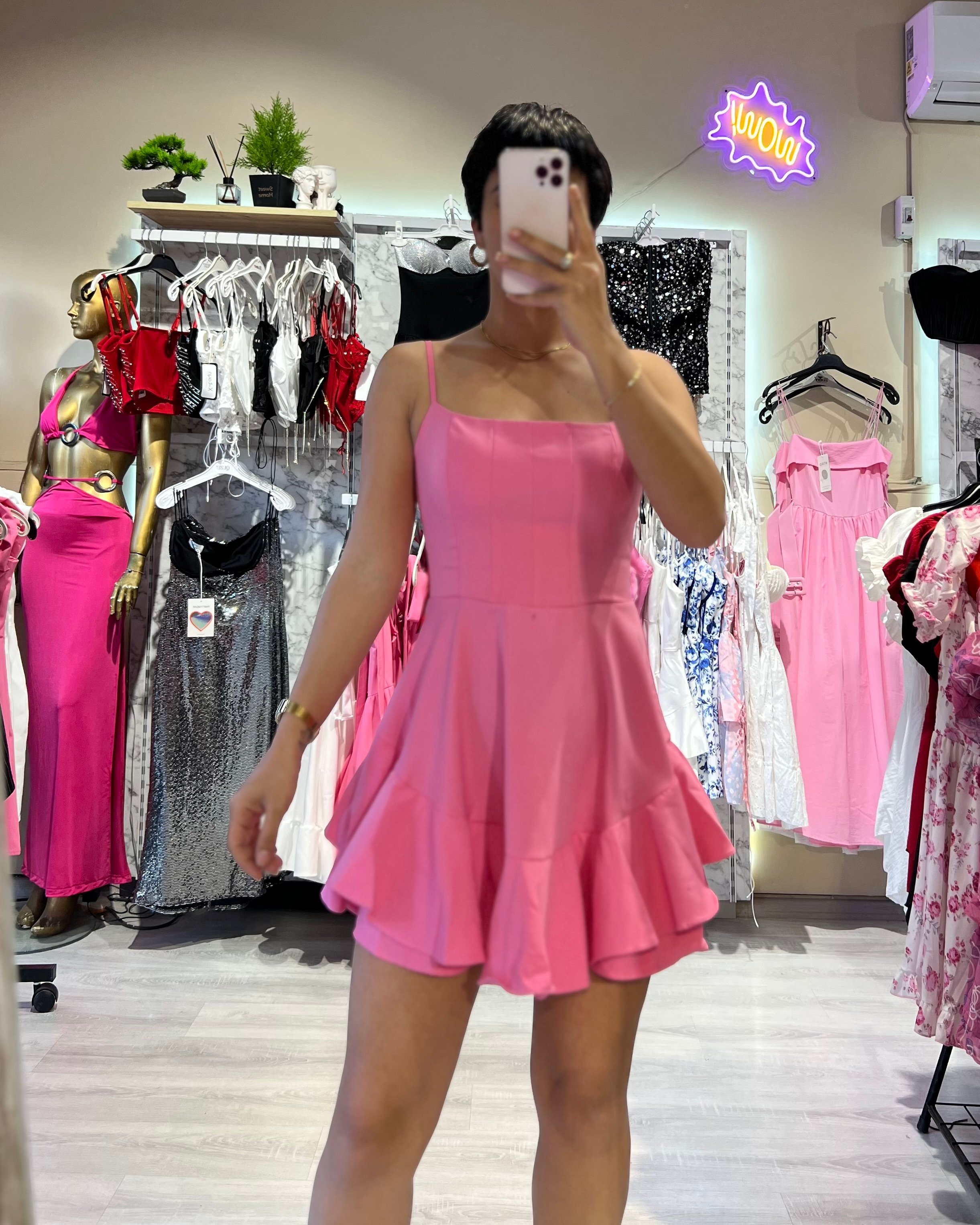 Atlas Kumaş Volanlı Prenses Model Elbise