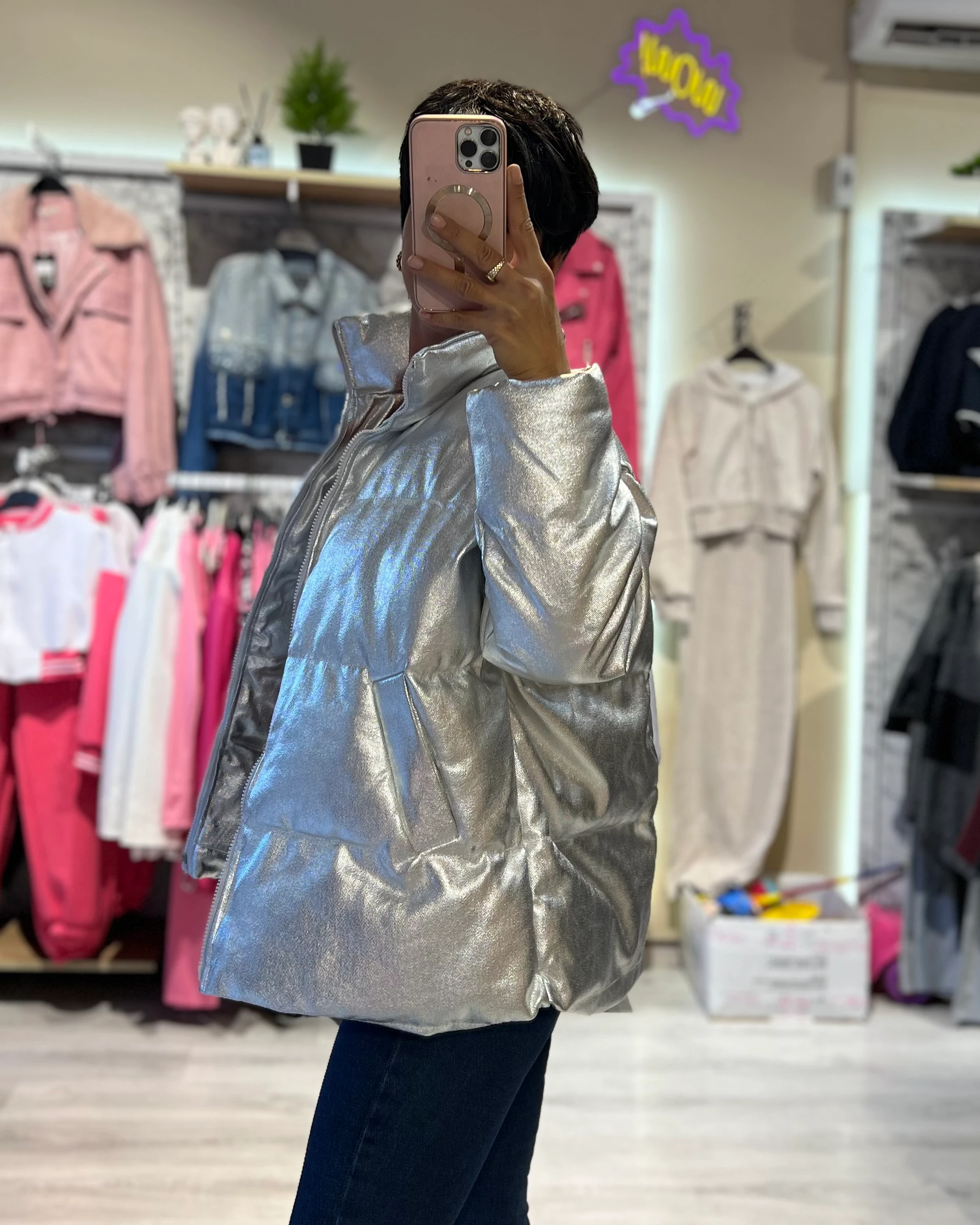 Puffer Oversize Mont - SİLVER